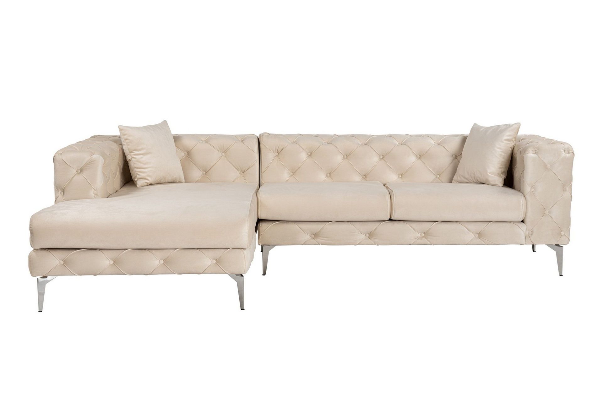 beachport 3-sits soffa med divan vänster - beige