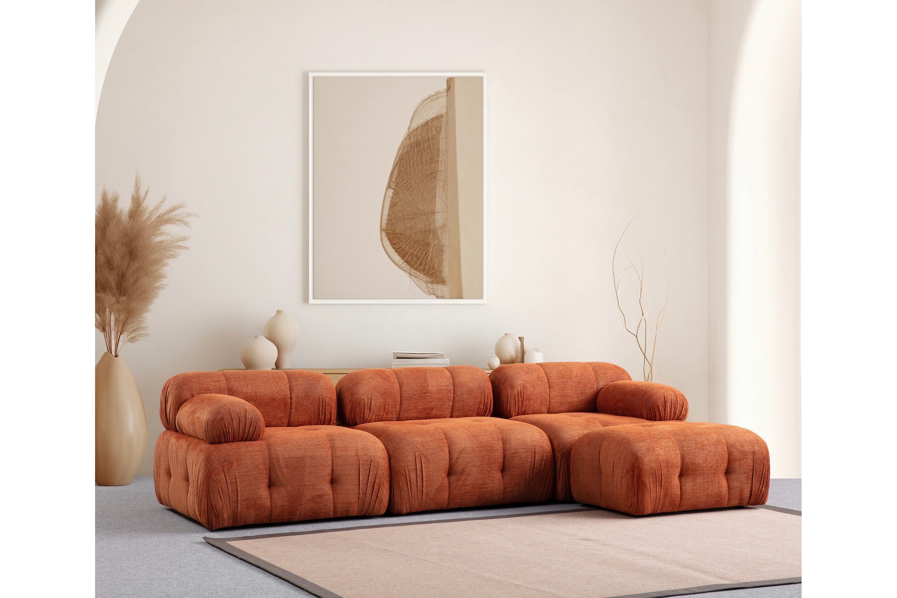 Bengul Soffa med Divan 3-sits Orange