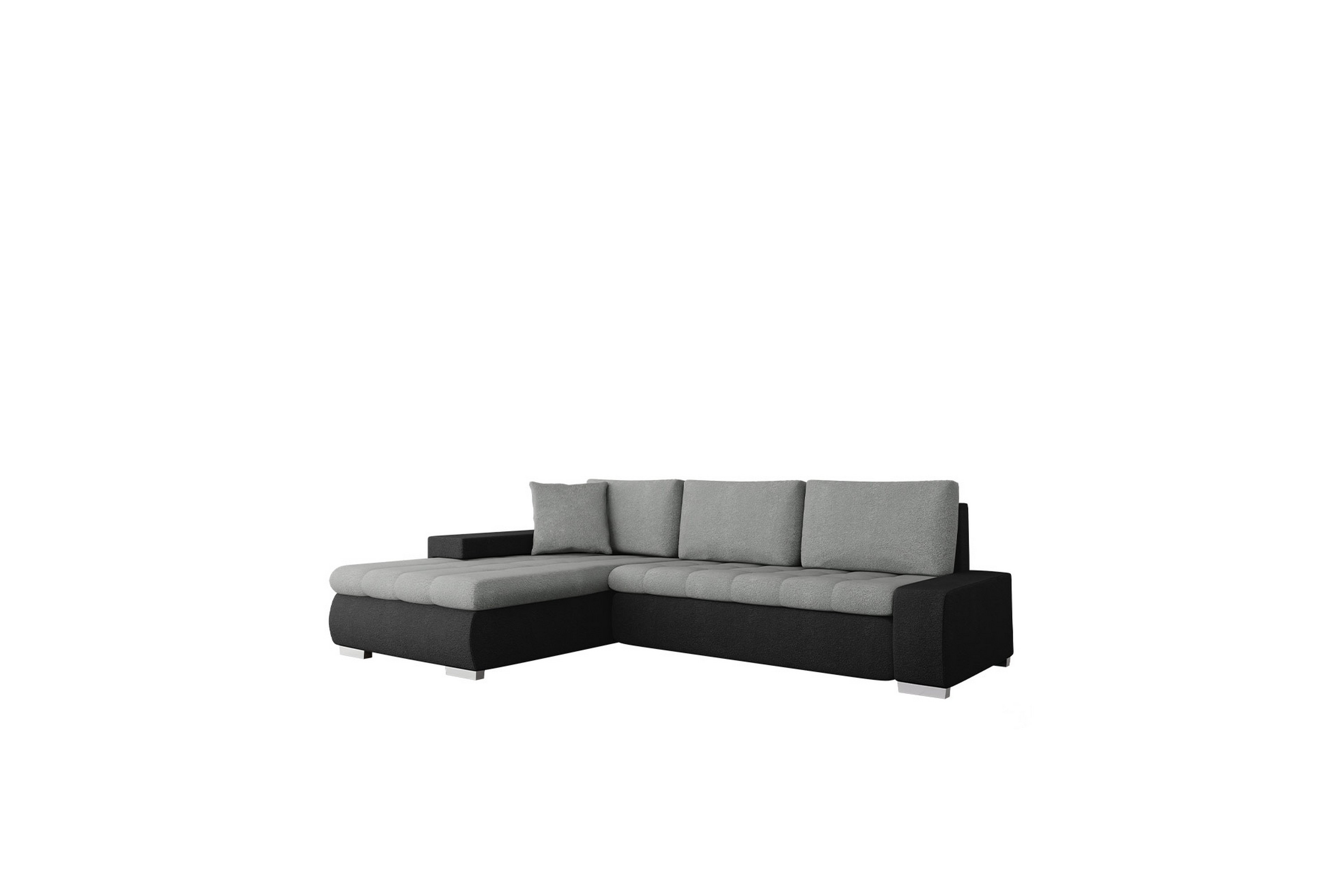 Cerys Soffa med Divan 3-sits Svart/Grå