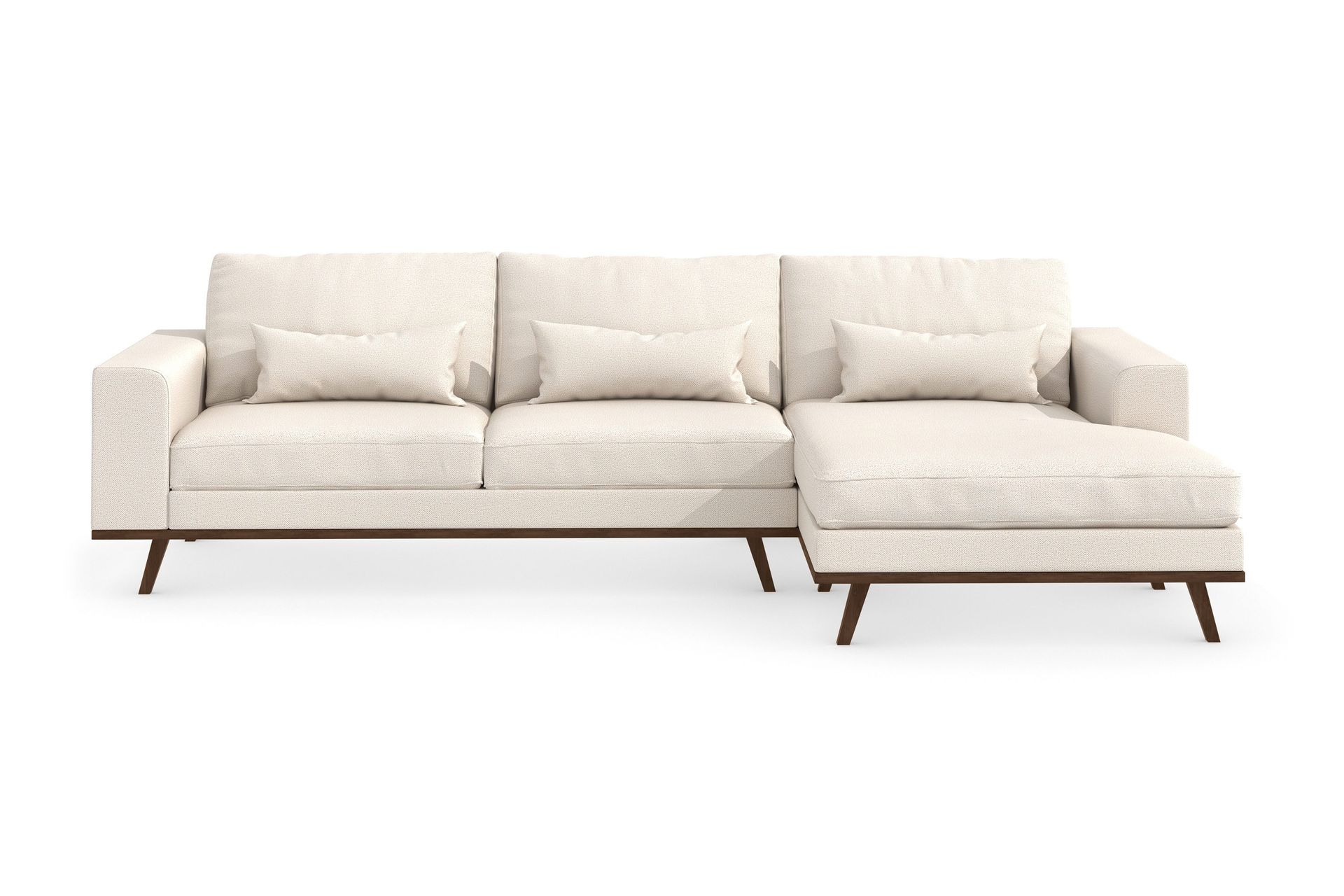 Copenhagen 4-sits H&ouml;gerv&auml;nd L-formad Divansoffa i Tyg - Beige
