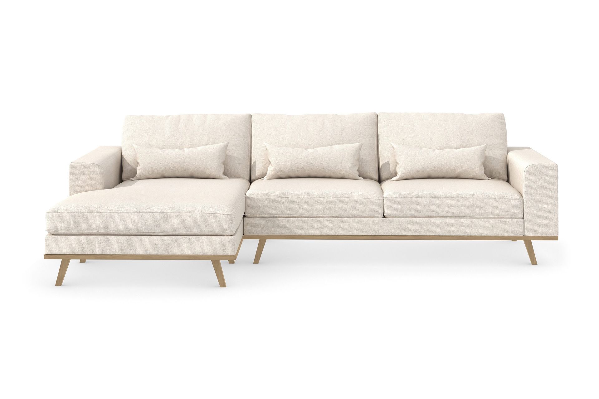 Copenhagen 4-sits V&auml;nsterv&auml;nd L-formad Divansoffa i Tyg - Beige