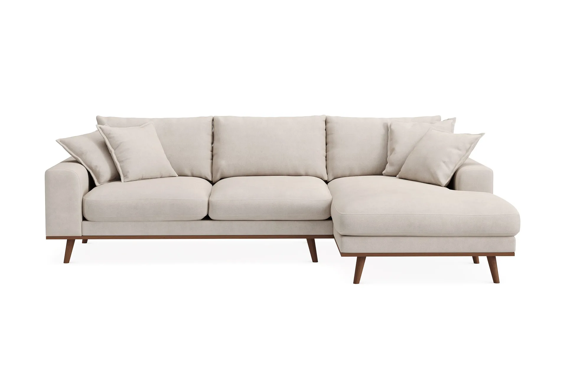 Copenhagen Premium 4-sits H&ouml;gerv&auml;nd L-formad Djup Divansoffa i Tyg - Beige