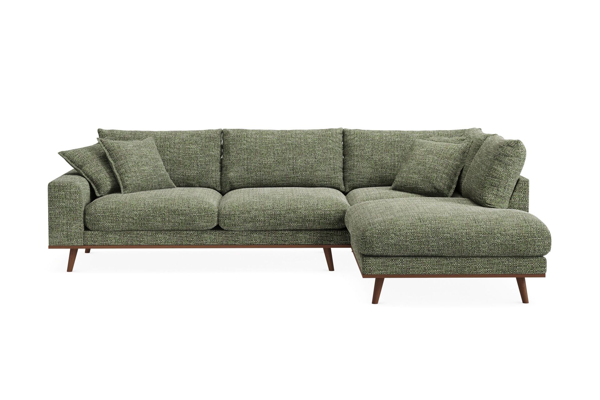 Copenhagen Premium 4-sits H&ouml;gerv&auml;nd L-formad Djup Sch&auml;slongsoffa i Chenille - Gr&ouml;n