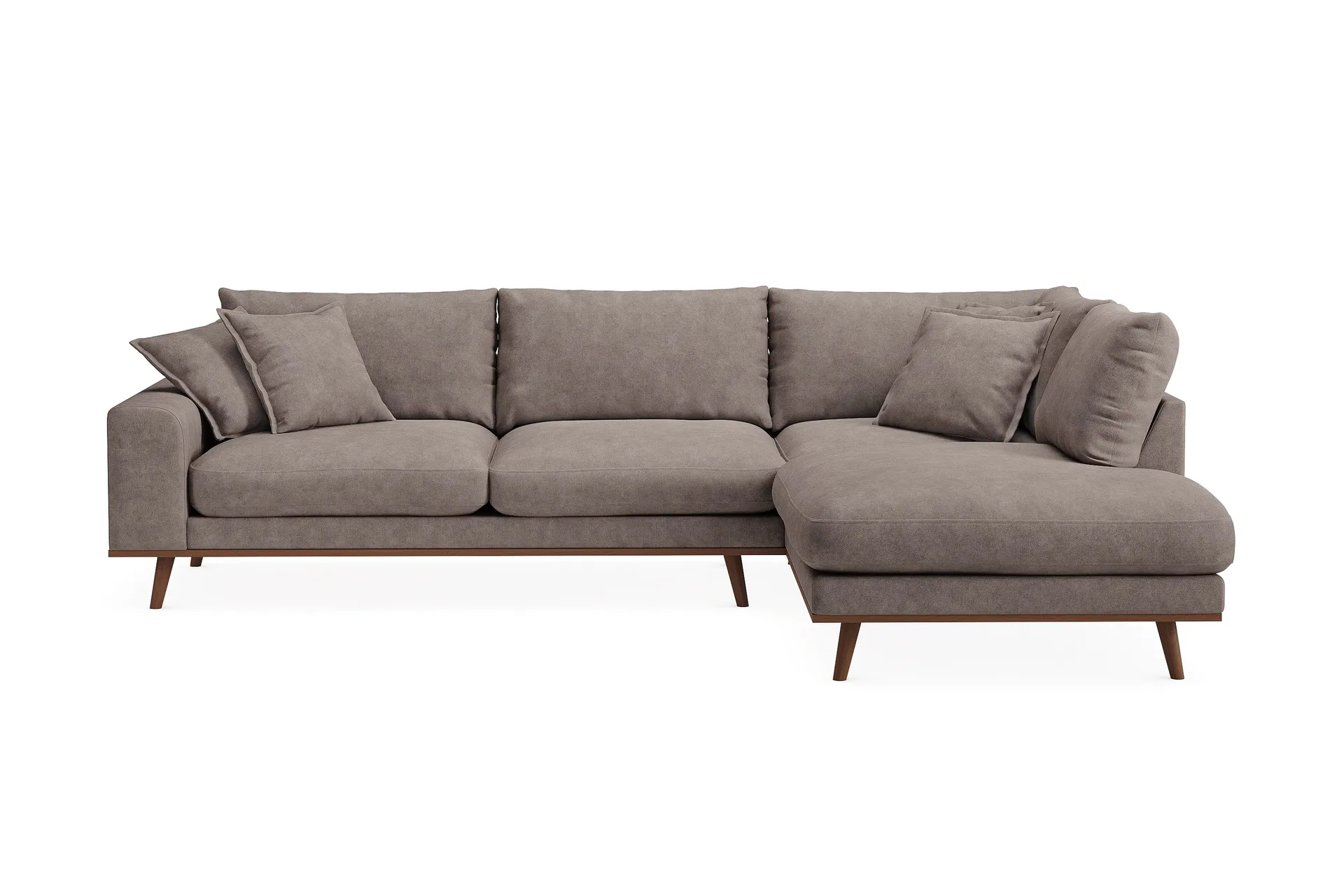 Copenhagen Premium 4-sits H&ouml;gerv&auml;nd L-formad Djup Sch&auml;slongsoffa i Tyg - Brun