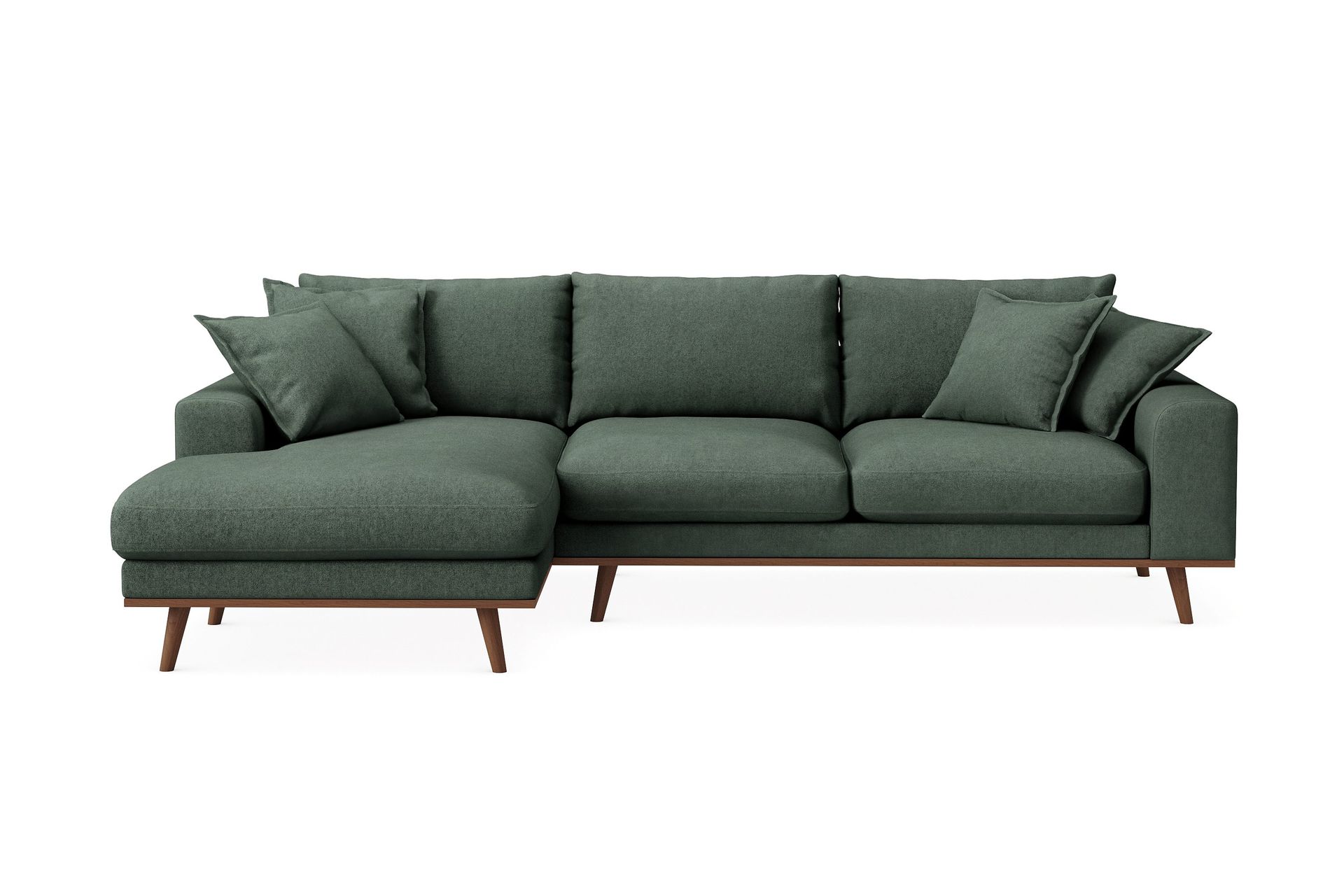 Copenhagen Premium 4-sits V&auml;nsterv&auml;nd L-formad Djup Divansoffa i Tyg - Gr&ouml;n