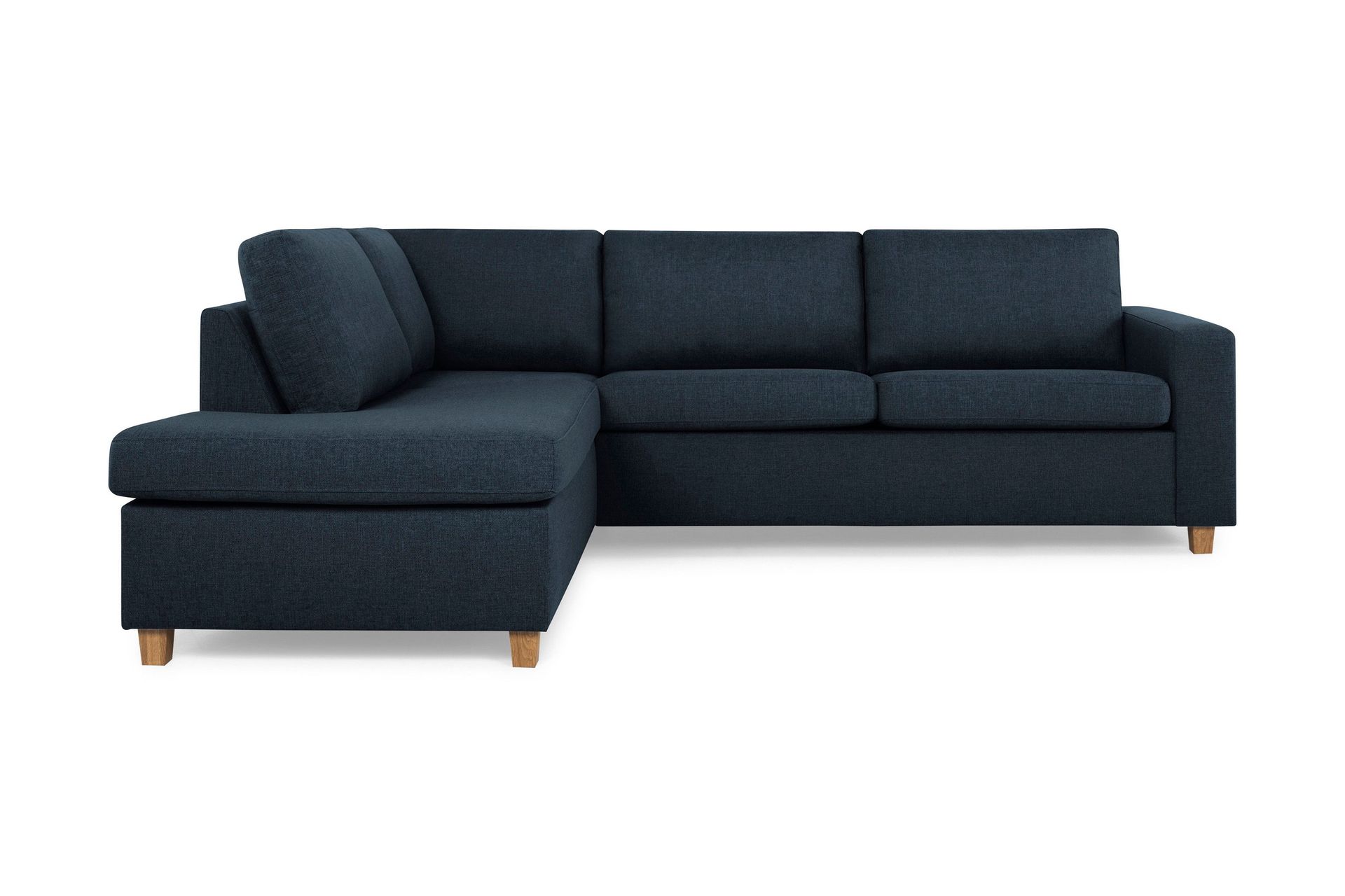 Crazy 3-sits V&auml;nsterv&auml;nd L-formad Sch&auml;slongsoffa i Tyg - Bl&aring;