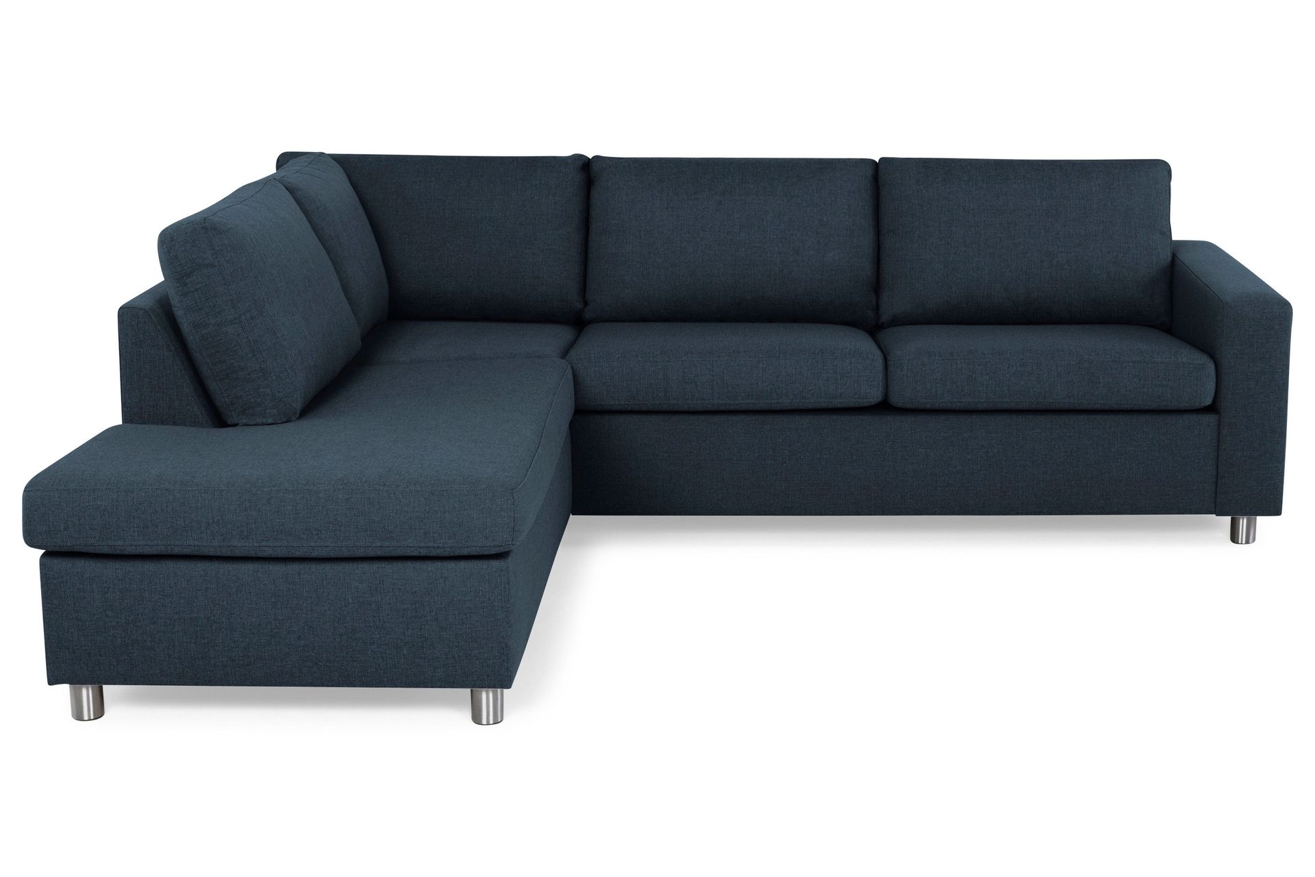 Crazy 3-sits V&auml;nsterv&auml;nd L-formad Sch&auml;slongsoffa i Tyg - Bl&aring;