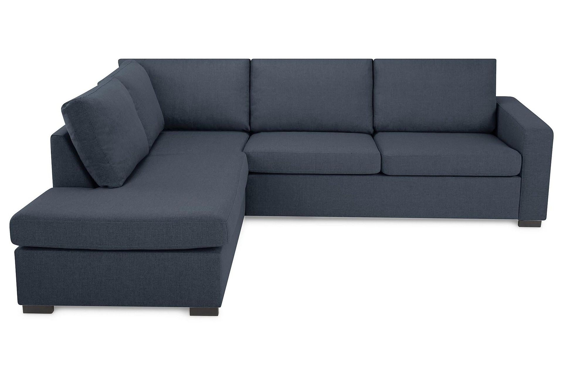 Crazy 3-sits V&auml;nsterv&auml;nd L-formad Sch&auml;slongsoffa i Tyg - M&ouml;rkbl&aring;