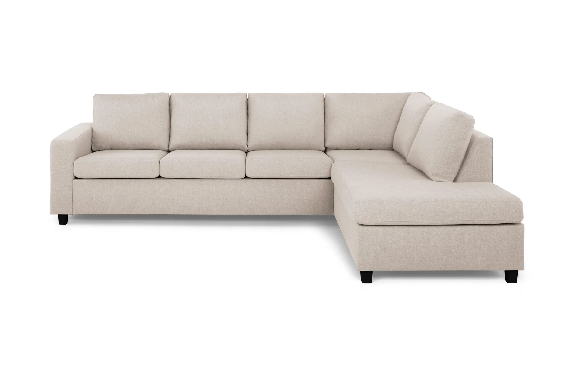 Crazy 4-sits H&ouml;gerv&auml;nd L-formad Sch&auml;slongsoffa i Tyg - Beige
