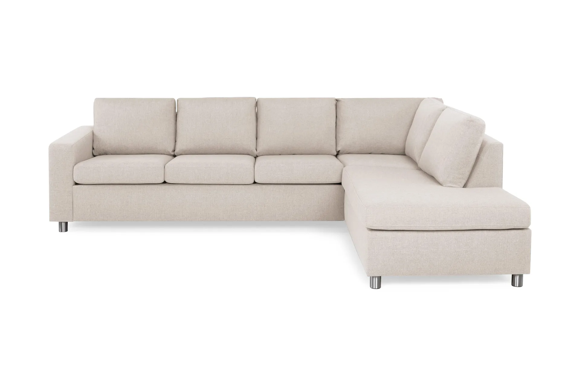 Crazy 4-sits H&ouml;gerv&auml;nd L-formad Sch&auml;slongsoffa i Tyg - Beige