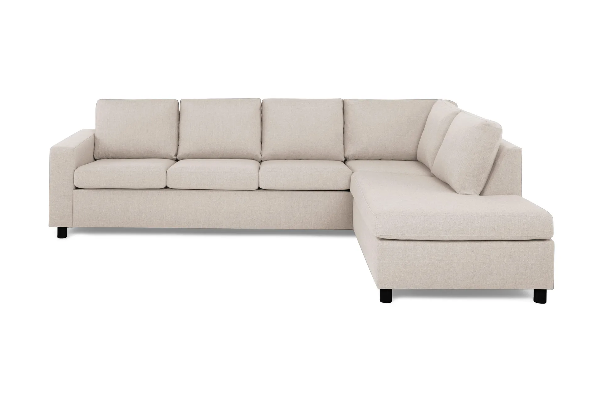 Crazy 4-sits H&ouml;gerv&auml;nd L-formad Sch&auml;slongsoffa i Tyg - Beige