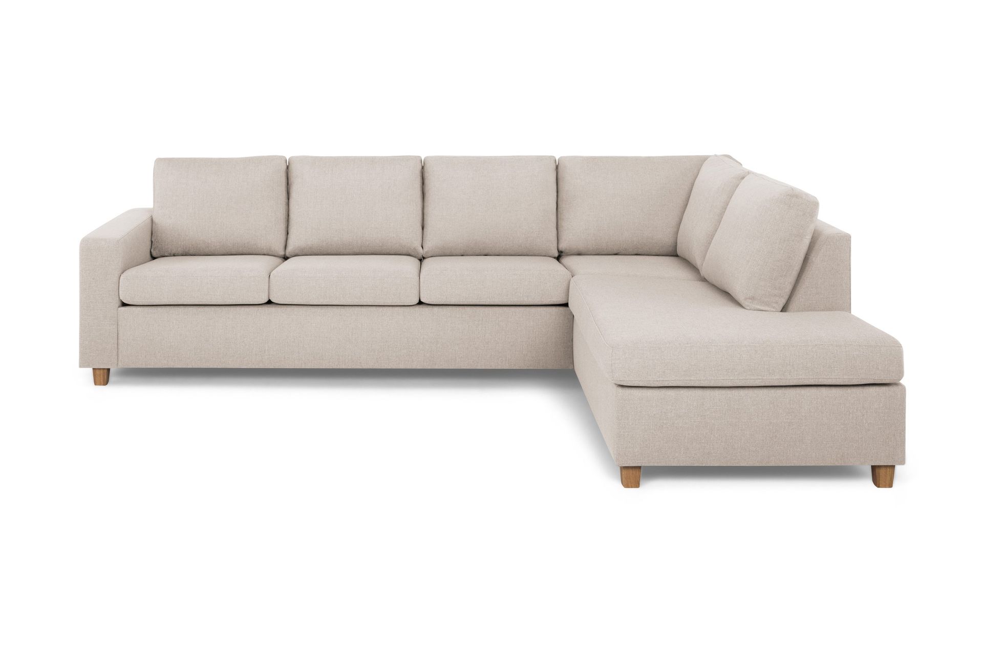 Crazy 4-sits H&ouml;gerv&auml;nd L-formad Sch&auml;slongsoffa i Tyg - Beige