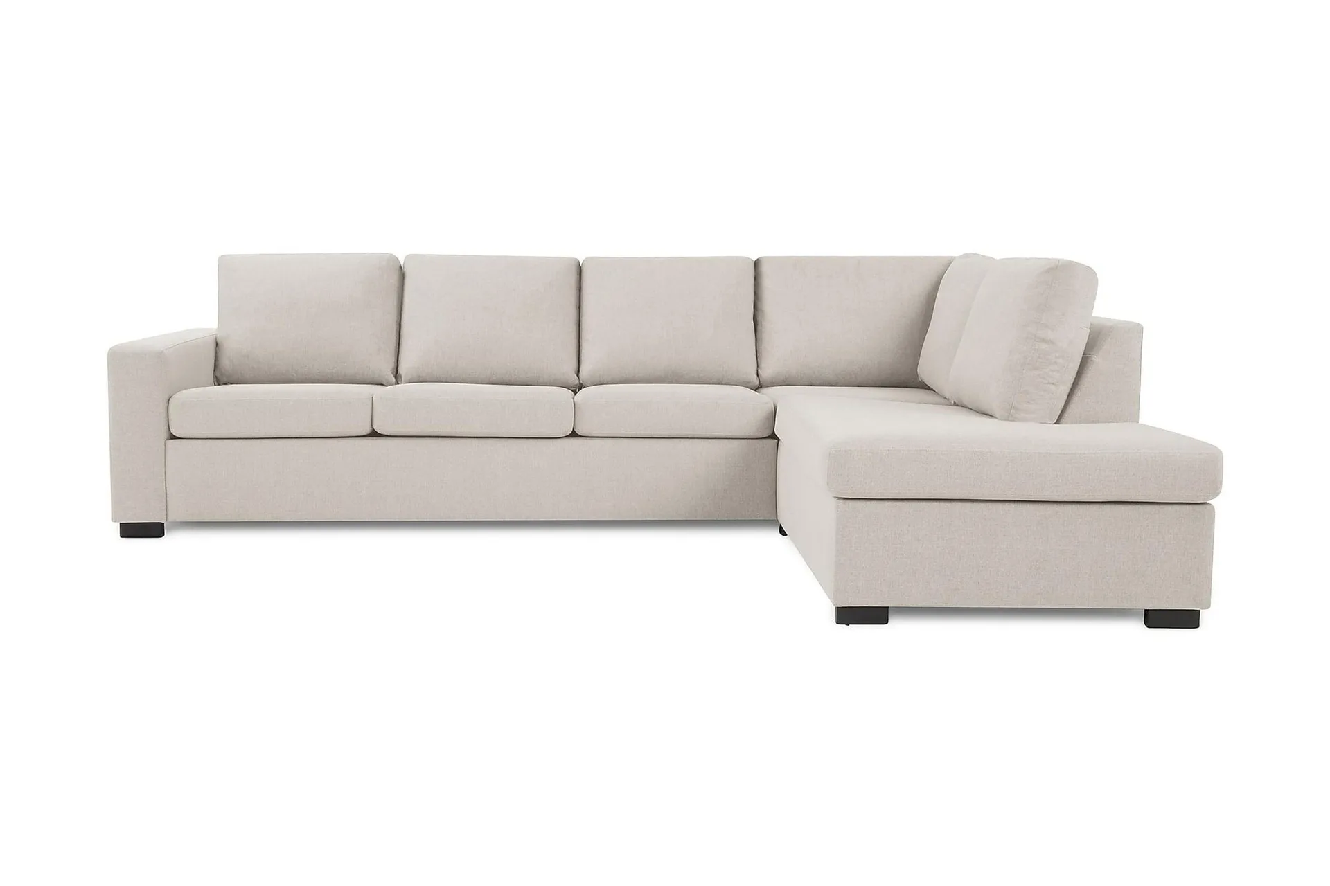 Crazy 4-sits H&ouml;gerv&auml;nd L-formad Sch&auml;slongsoffa i Tyg - Beige