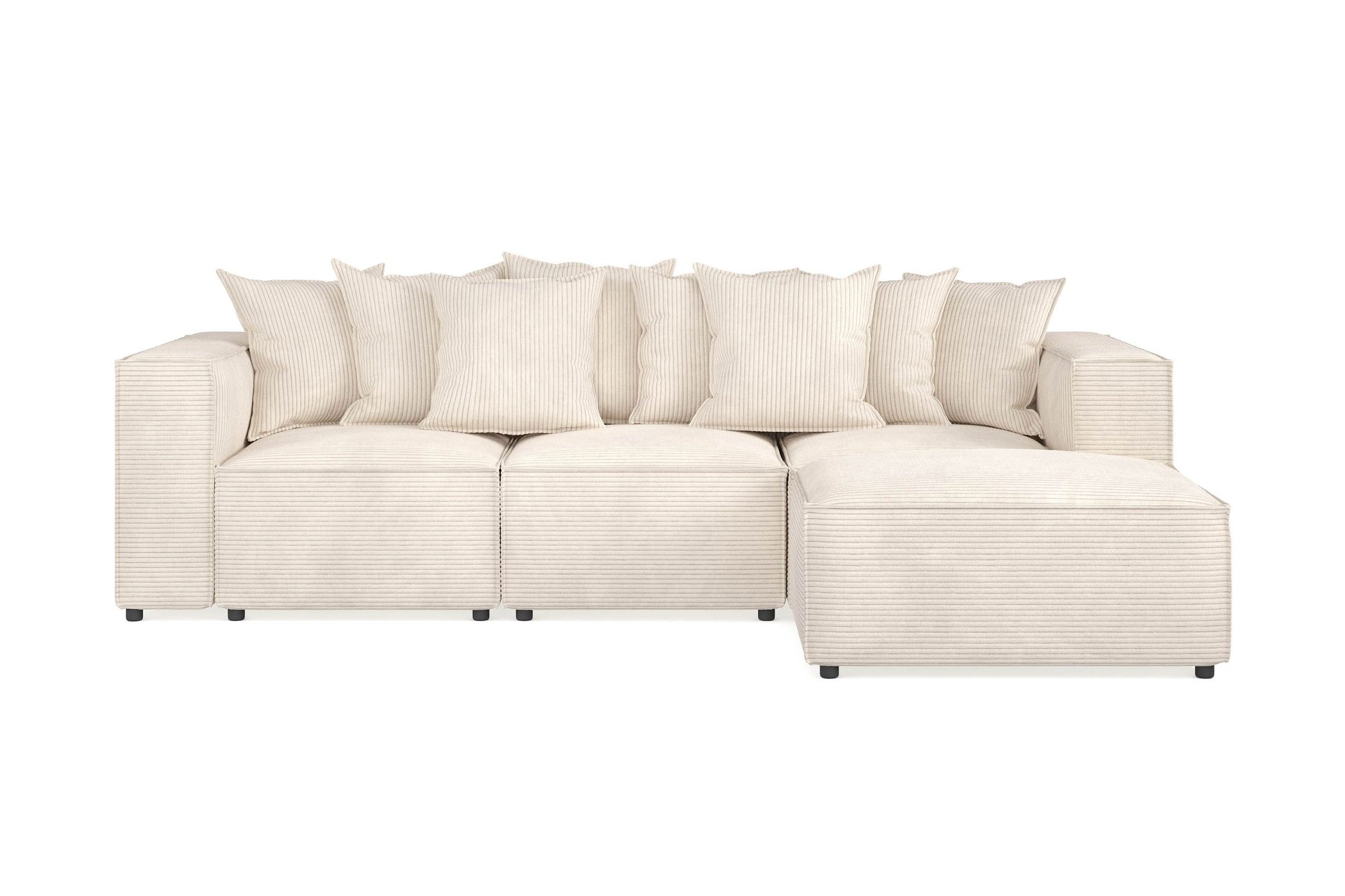 Cubo 4-sits V&auml;ndbar L-formad Djup Modulsoffa med Divan i Manchester - Beige