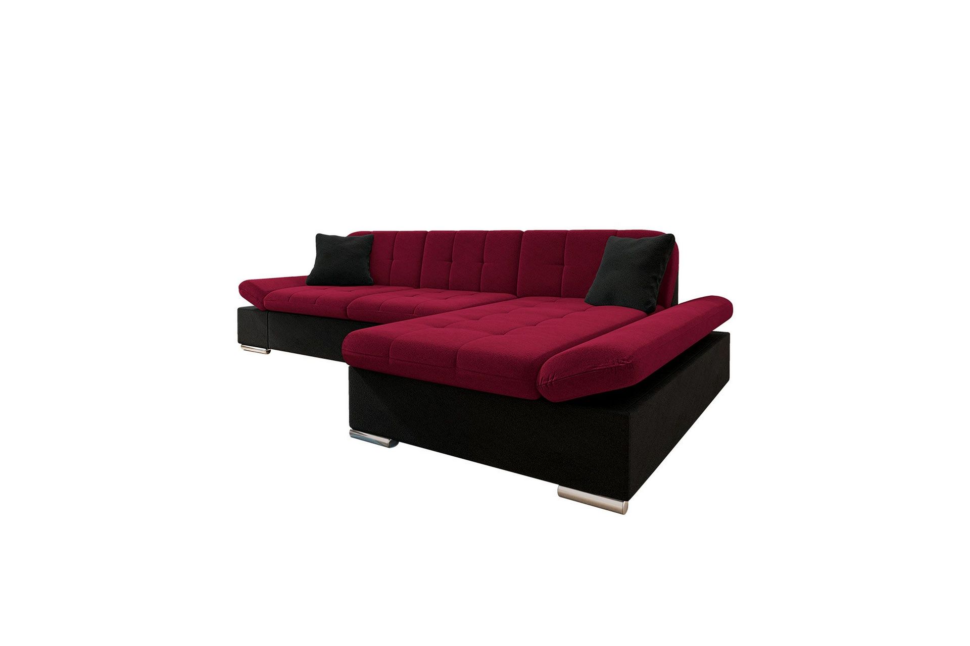Djerra Soffa med Divan 3-sits - R&ouml;d/Svart