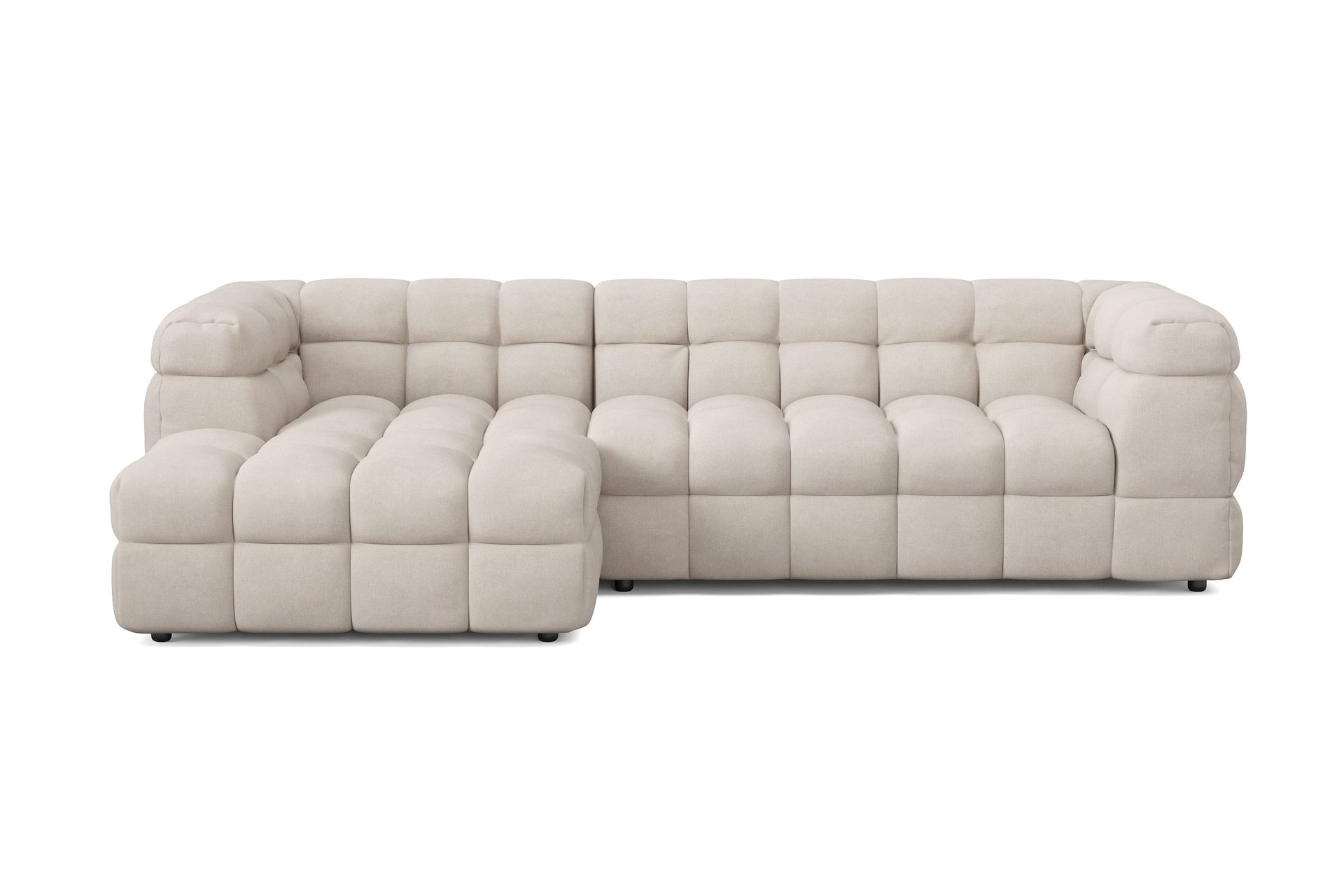 Elise 4-sits Bubblig Soffa med Divan V&auml;nster - Beige