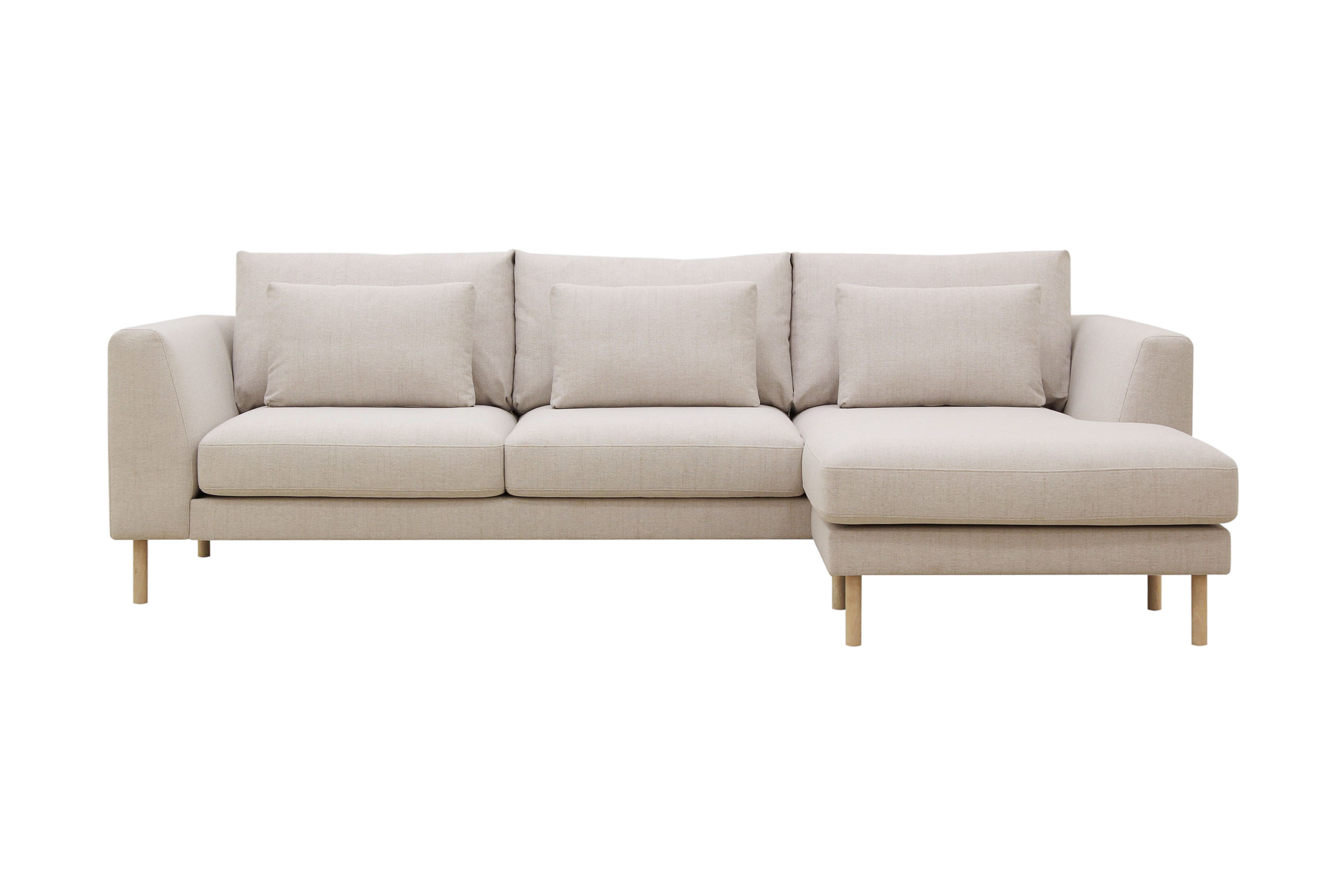 Florenz 3-sits Högervänd L-formad Divansoffa i Tyg Beige