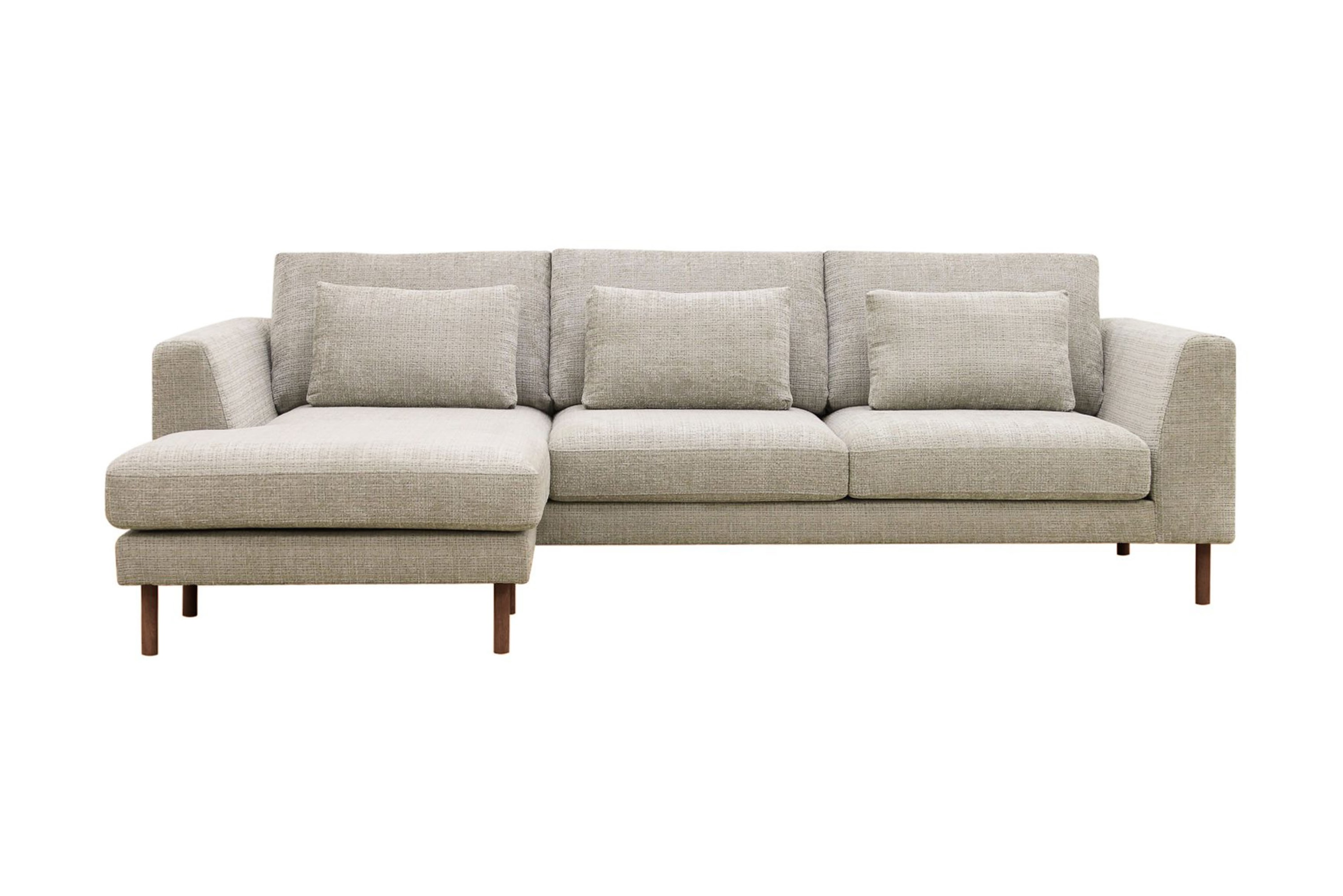 florenz 3-sits vänstervänd l-formad divansoffa i chenille - grå / beige