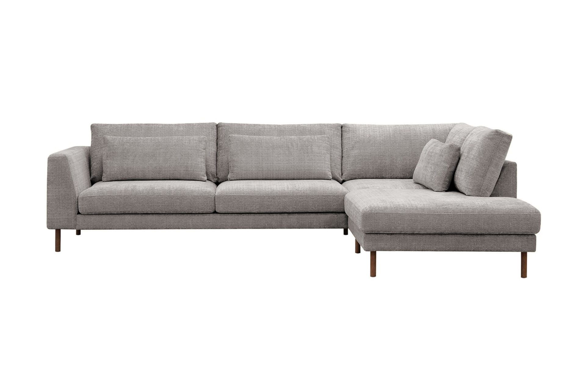 florenz 4-sits högervänd l-formad schäslongsoffa i chenille - ljusgrå