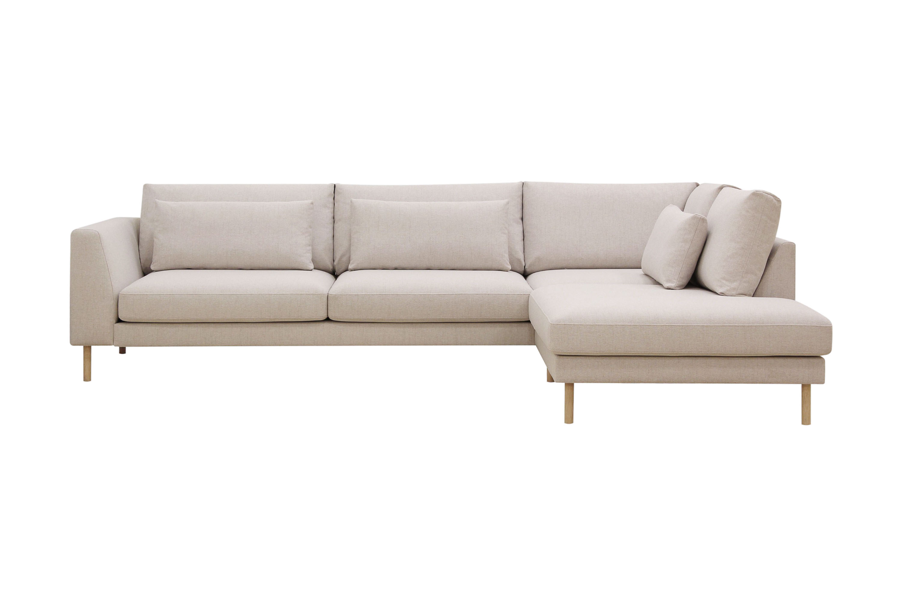 Florenz 4-sits Högervänd L-formad Schäslongsoffa i Tyg Beige