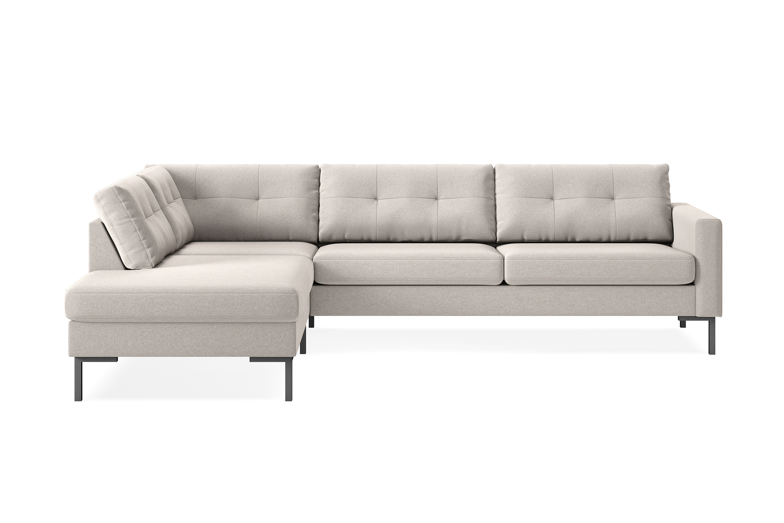 Frillestad 4-sits Vänstervänd L-formad Schäslongsoffa i Tyg Beige