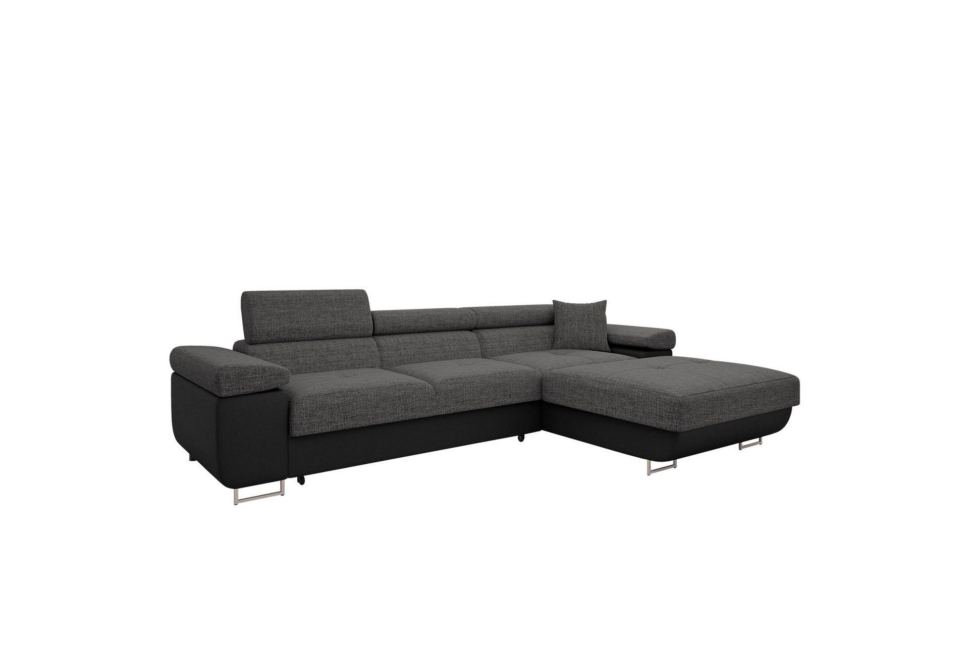 Gabina Soffa med Divan 3-sits - Gr&aring;/Svart