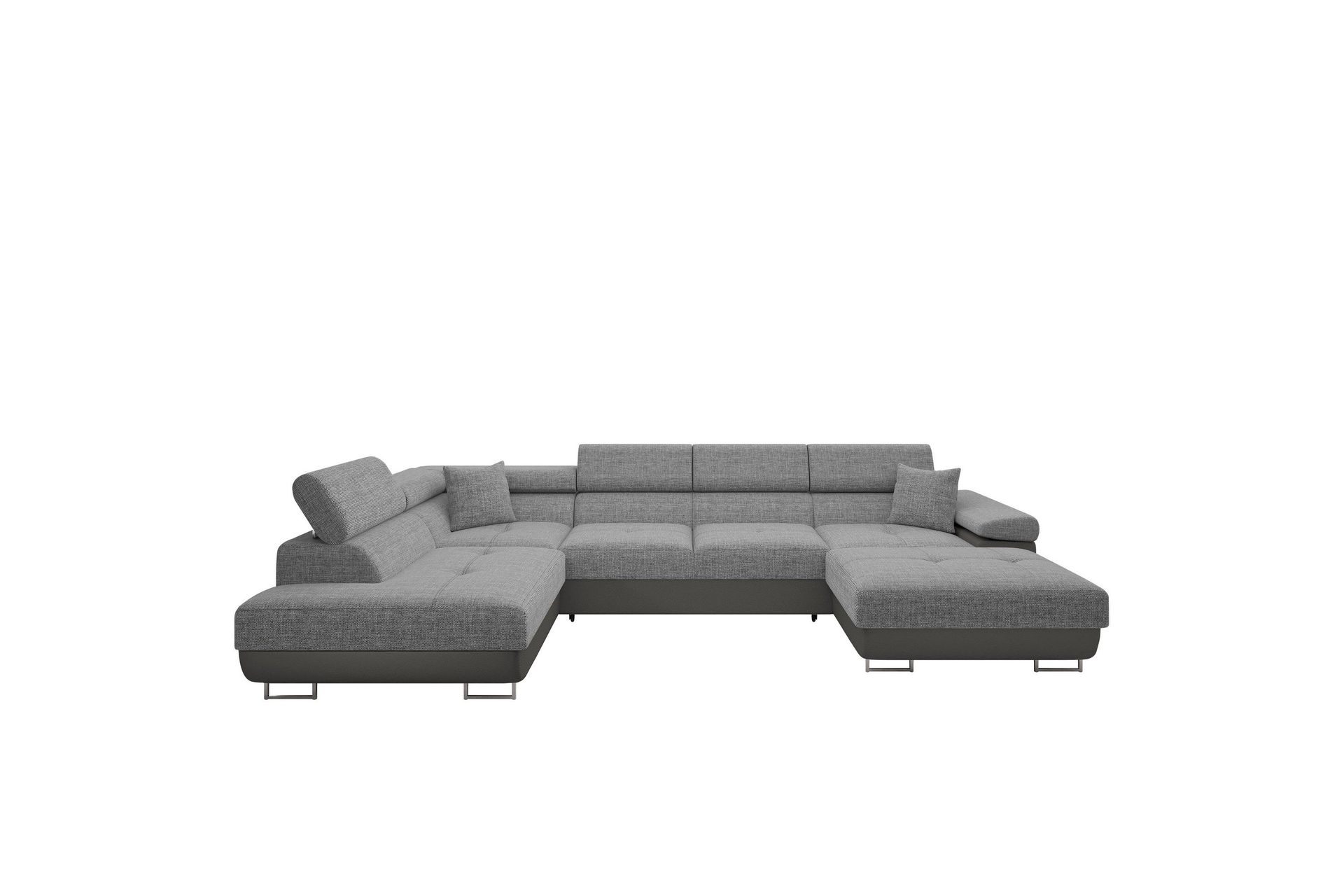 Gabina Soffa med Divan och Sch&auml;slong 4-sits - Beige/Gr&aring;