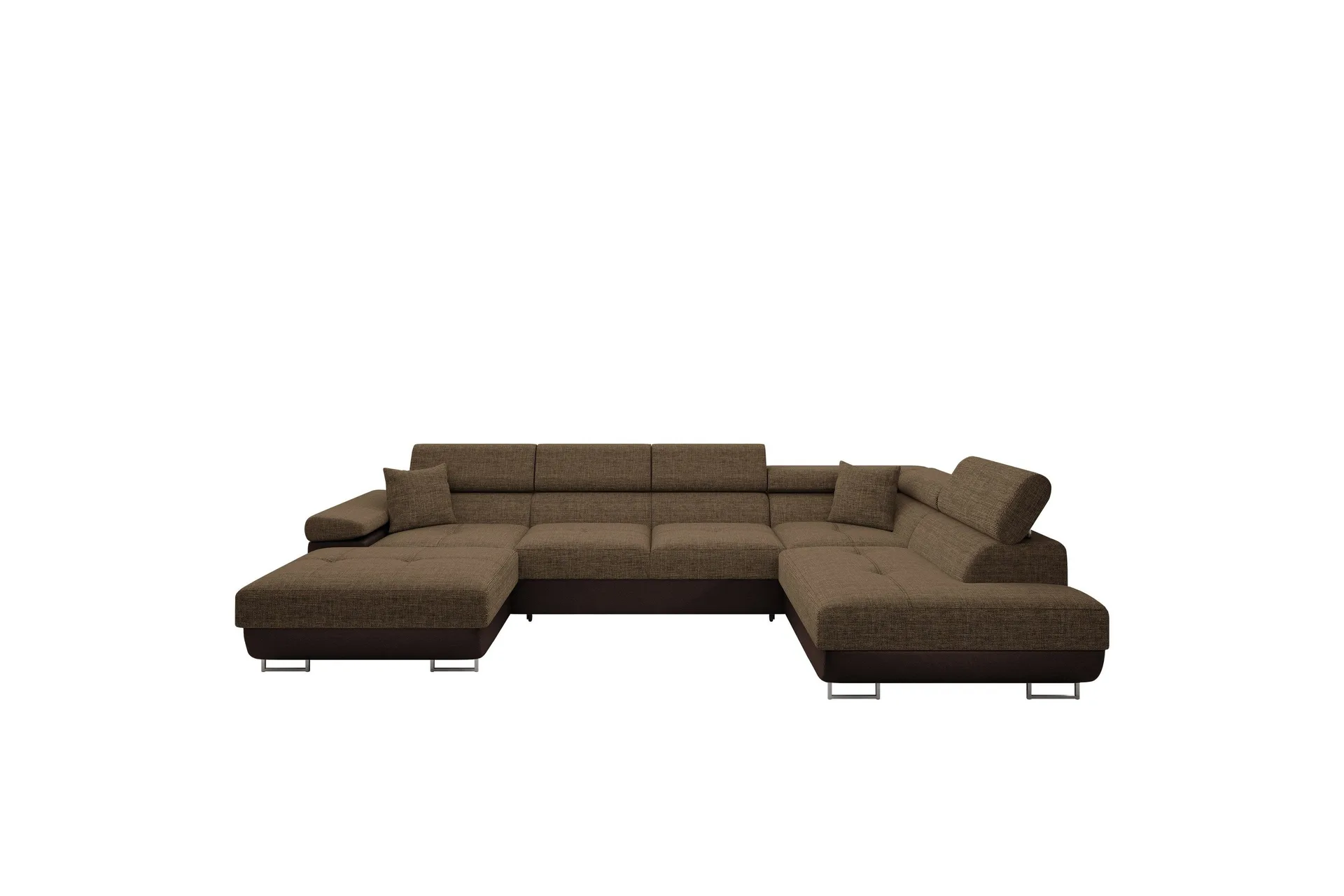 Gabina Soffa med Divan och Sch&auml;slong 4-sits - Brun