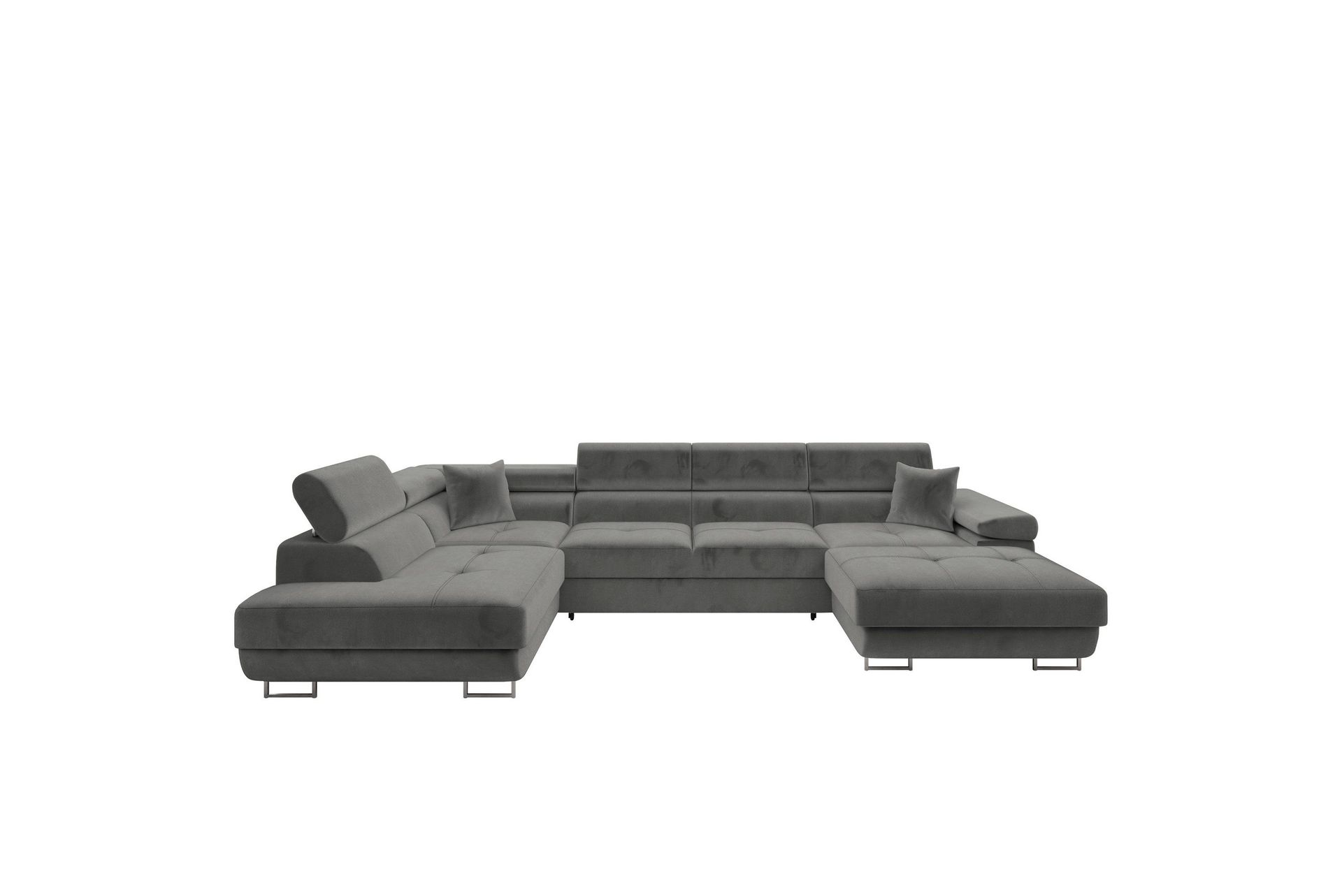 Gabina Soffa med Divan och Sch&auml;slong 4-sits - Gr&aring;