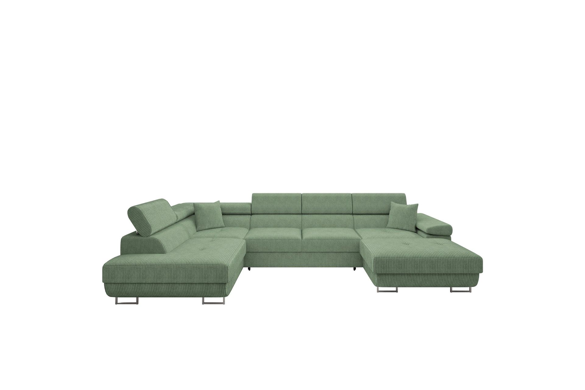 Gabina Soffa med Divan och Sch&auml;slong 4-sits - Gr&ouml;n