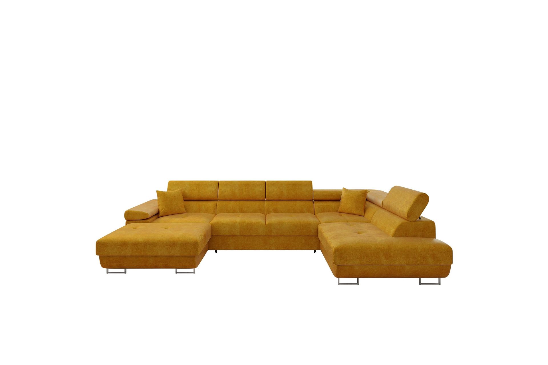 Gabina Soffa med Divan och Sch&auml;slong 4-sits - Gul