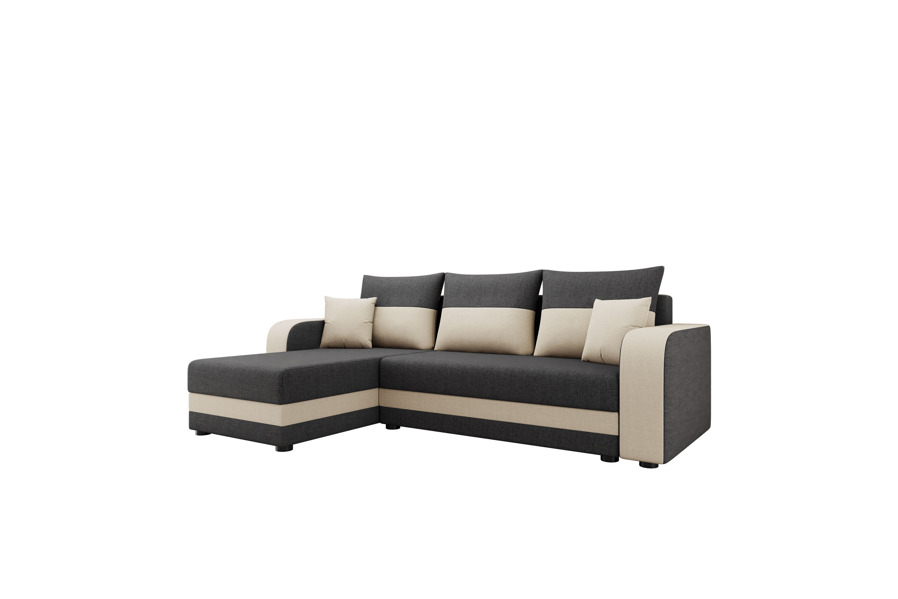 Hewlet Soffa med Divan 3-sits Beige/Mörkgrå