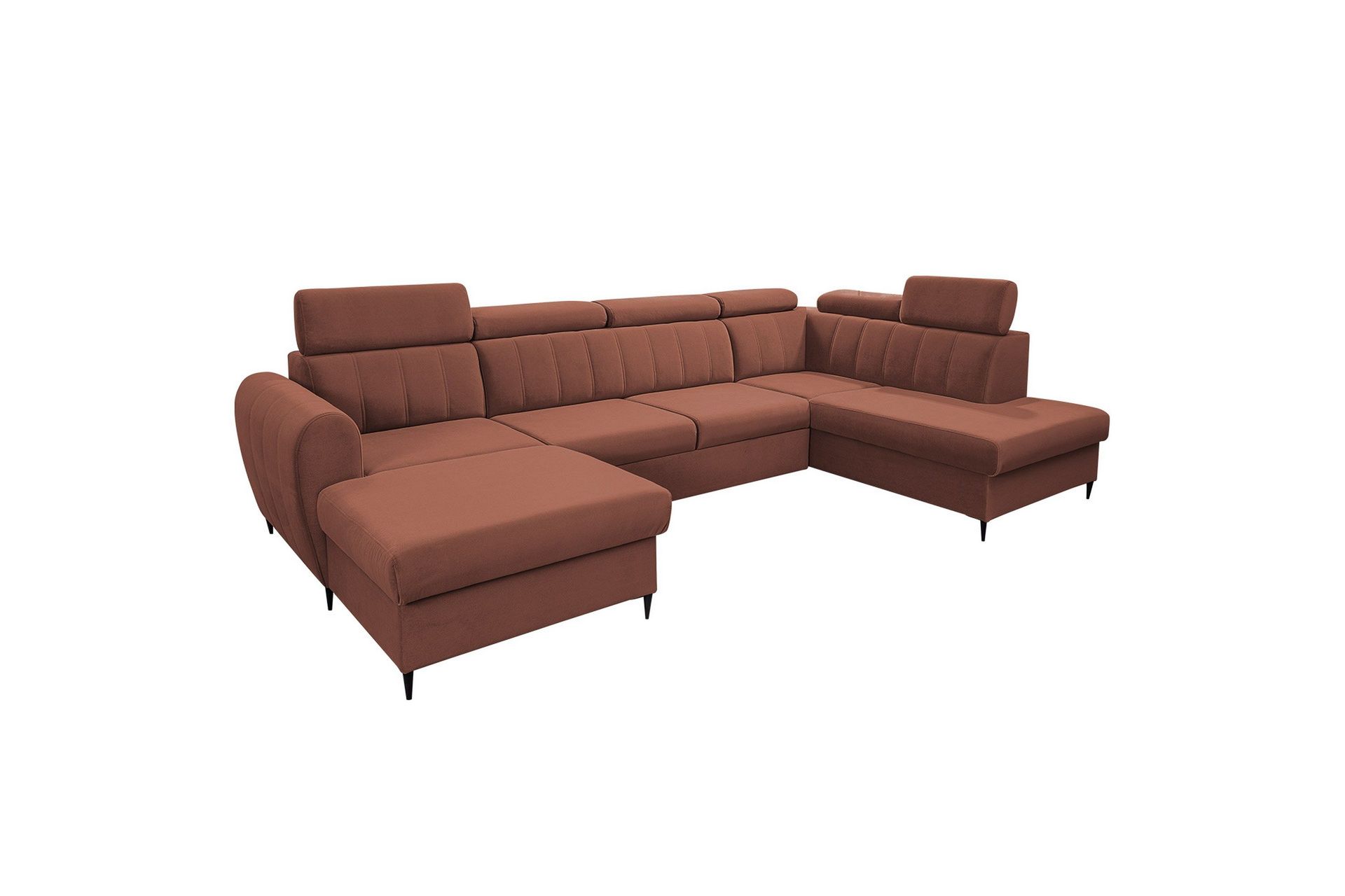 Hoffman Soffa med Divan och Sch&auml;slong 4-sits - Koppar