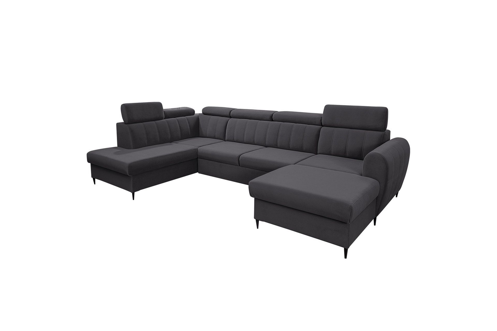 Hoffman Soffa med Divan och Sch&auml;slong 4-sits - M&ouml;rkgr&aring;