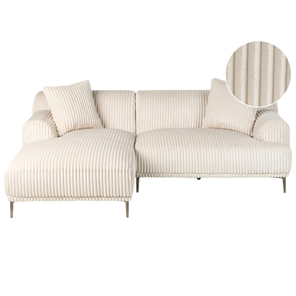 hörnsoffa stenum - vit, mässing/högervänd