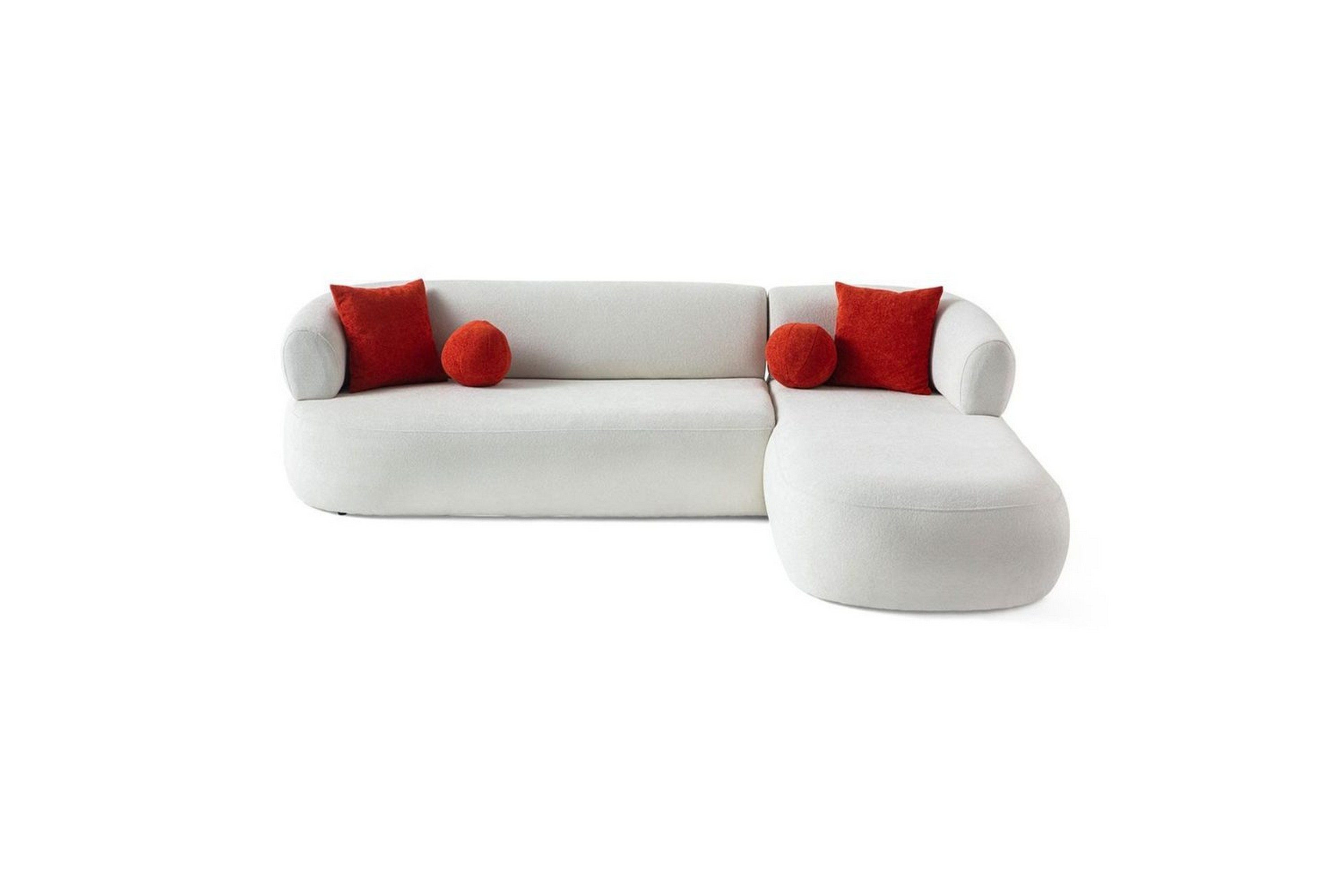 kollumber soffa med divan 3-sits - vit