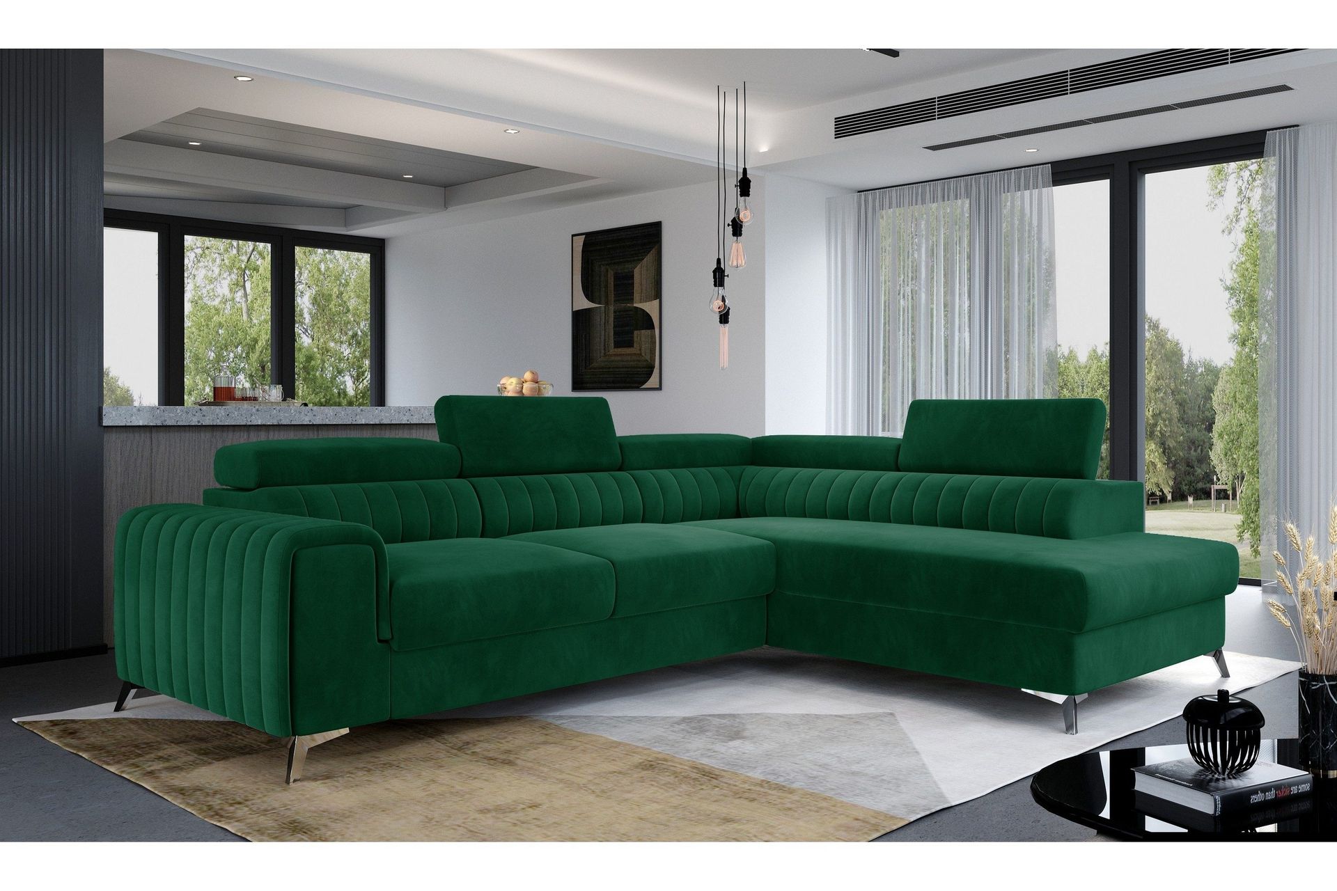 Laurece Sch&auml;slongsoffa H&ouml;ger - Gr&ouml;n