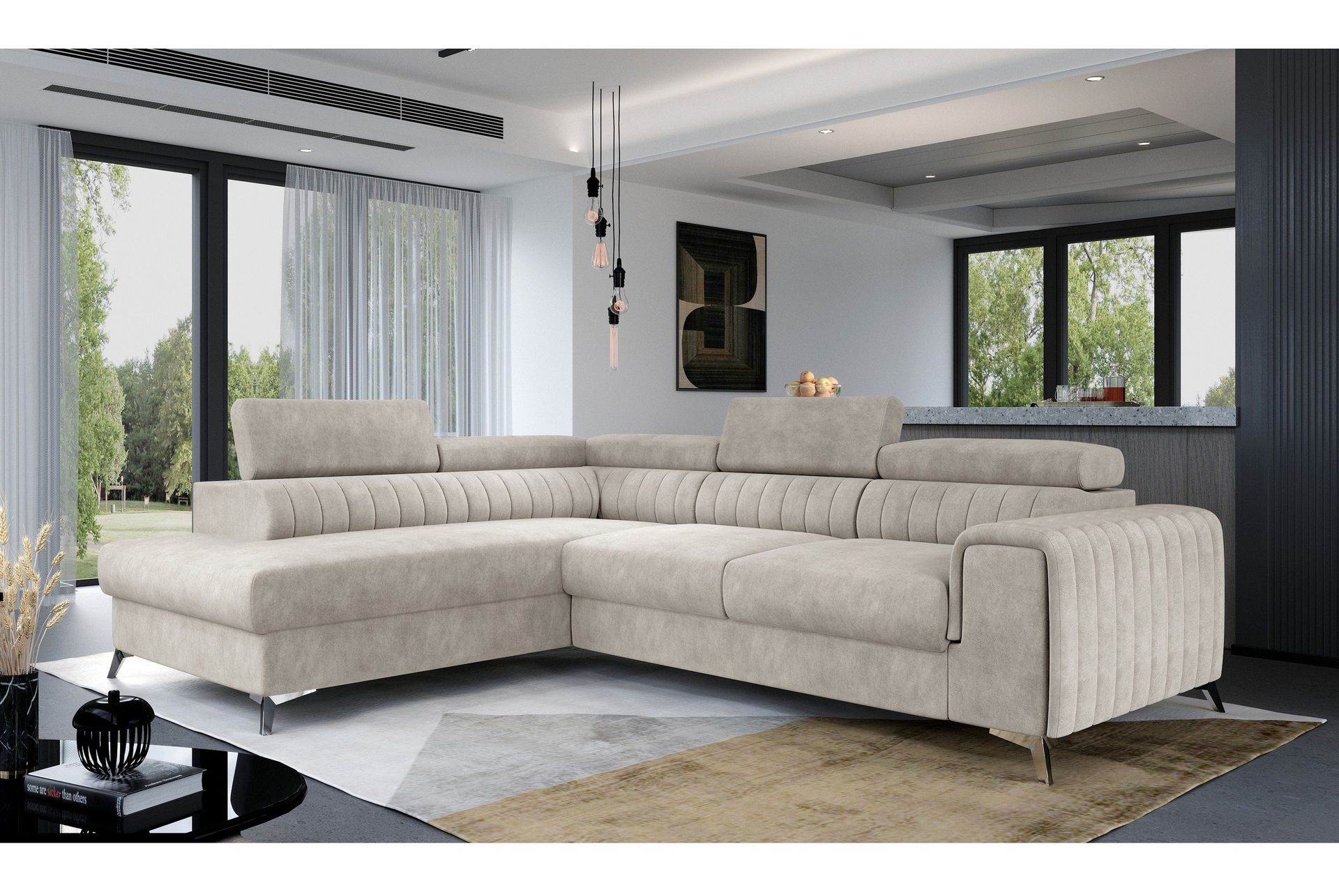 Laurece Sch&auml;slongsoffa V&auml;nster - Beige