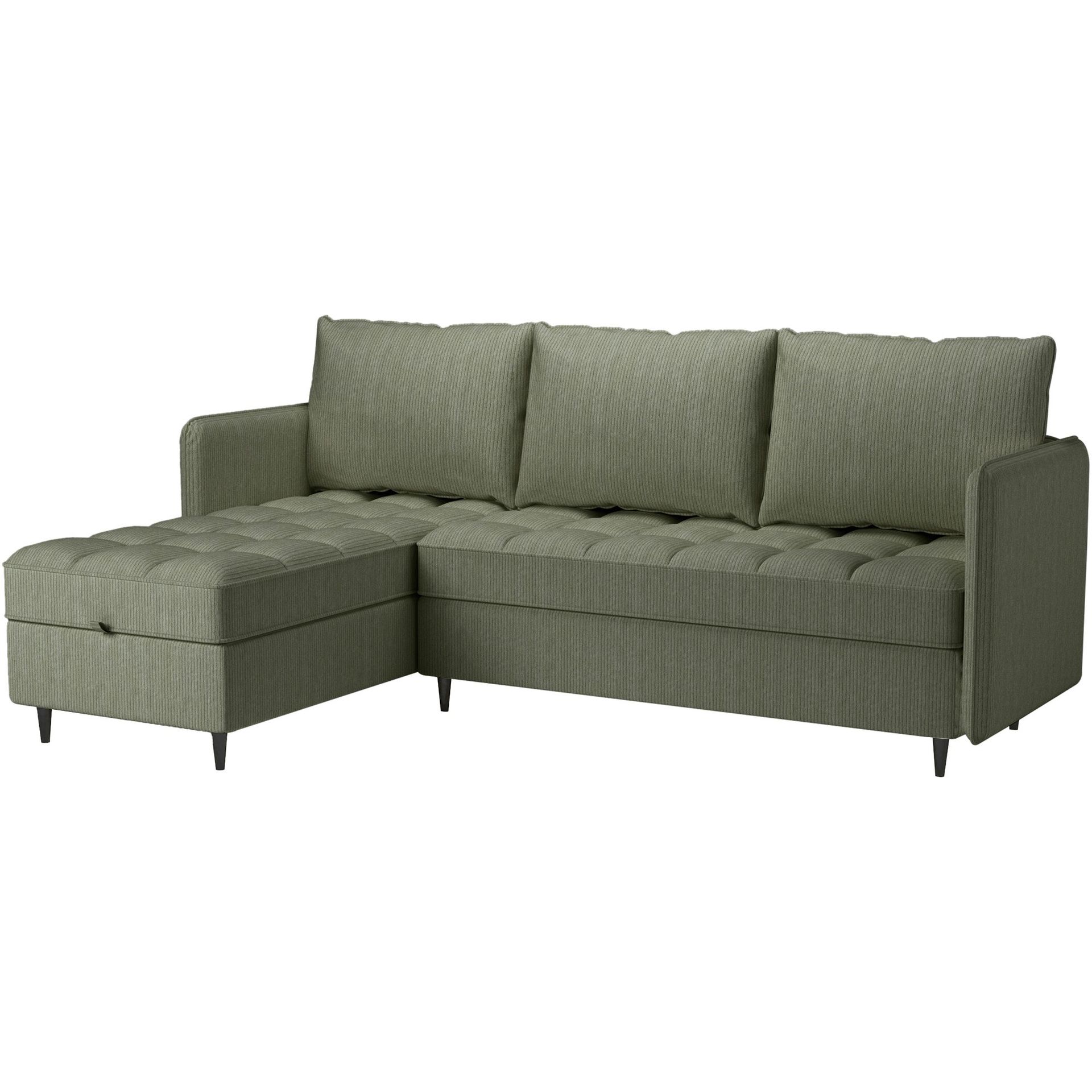 Lindhus 3-sits Soffa med vändbar divan och förvaring - Grön