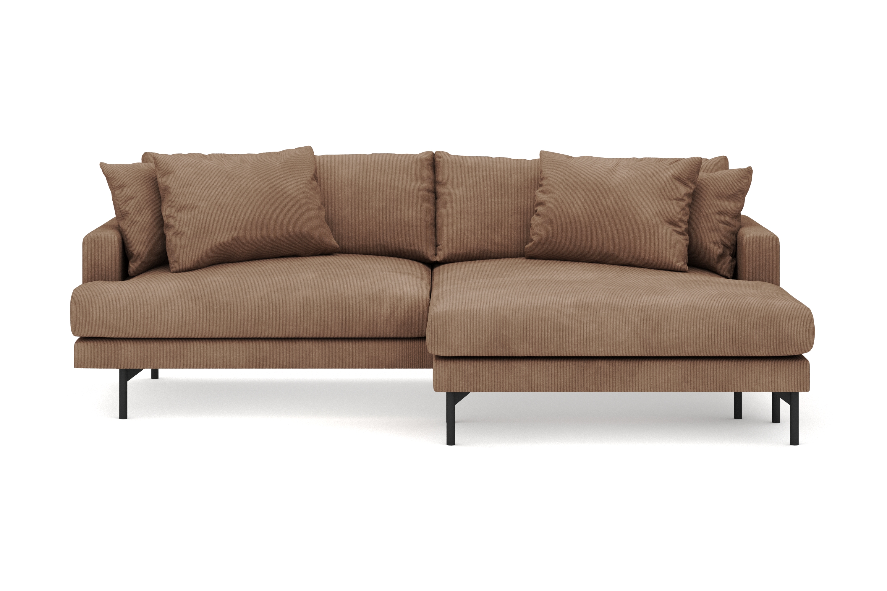 menard 4-sits högervänd l-formad divansoffa i manchester - brun