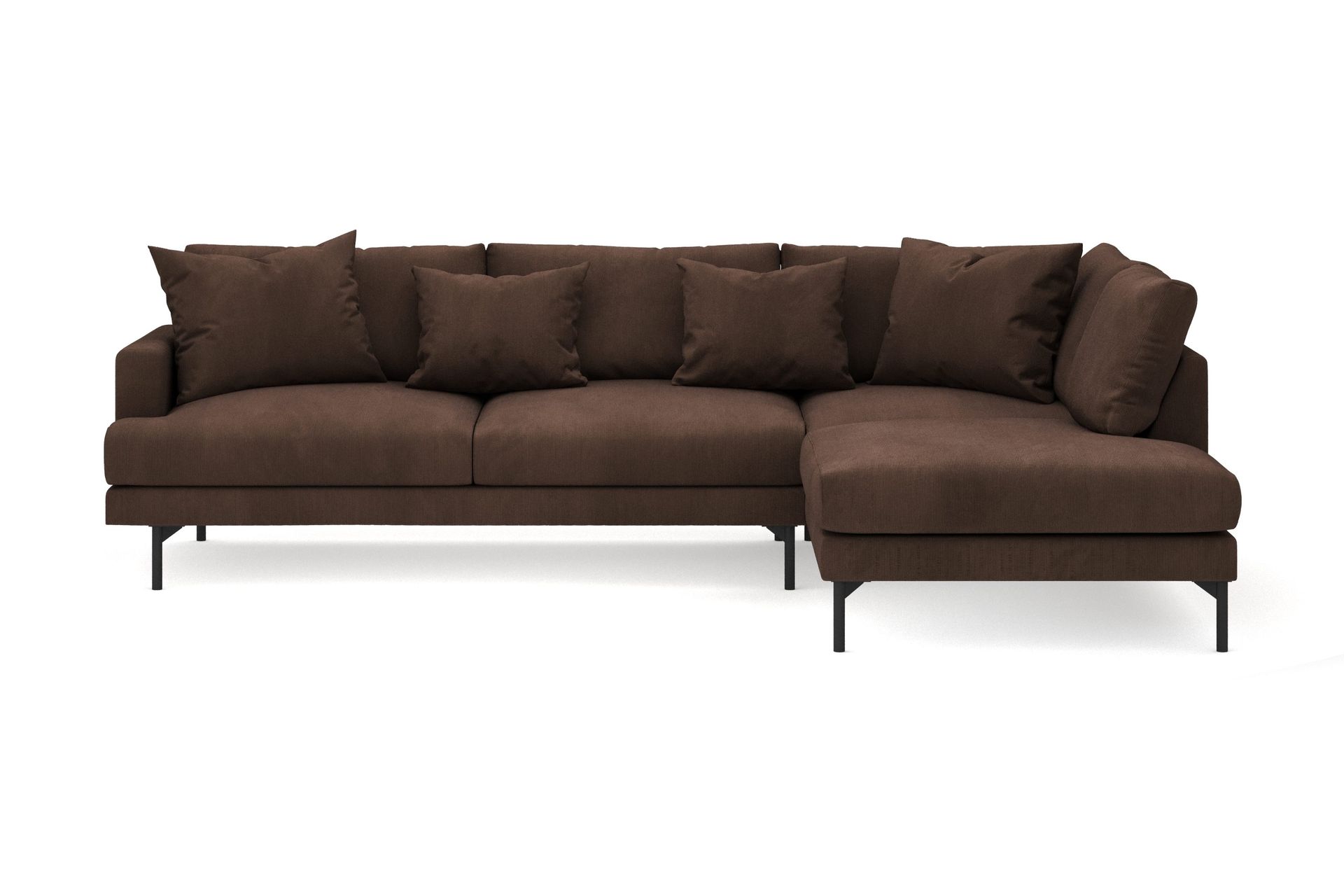 Menard 4-sits H&ouml;gerv&auml;nd L-formad Djup Sch&auml;slongsoffa i Manchester - Brun