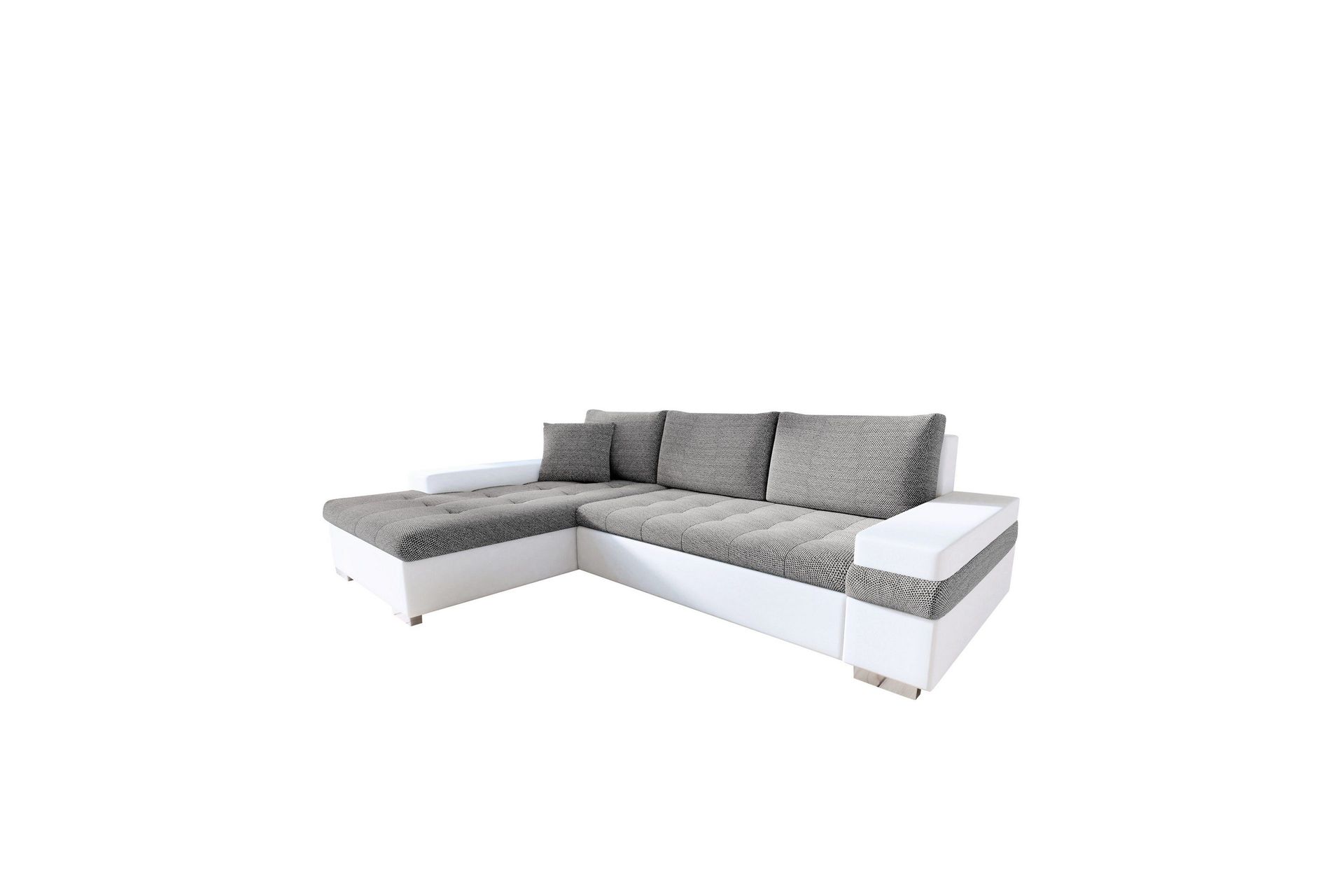 Naoma Soffa med Divan 3-sits - Vit/Ljusgrå