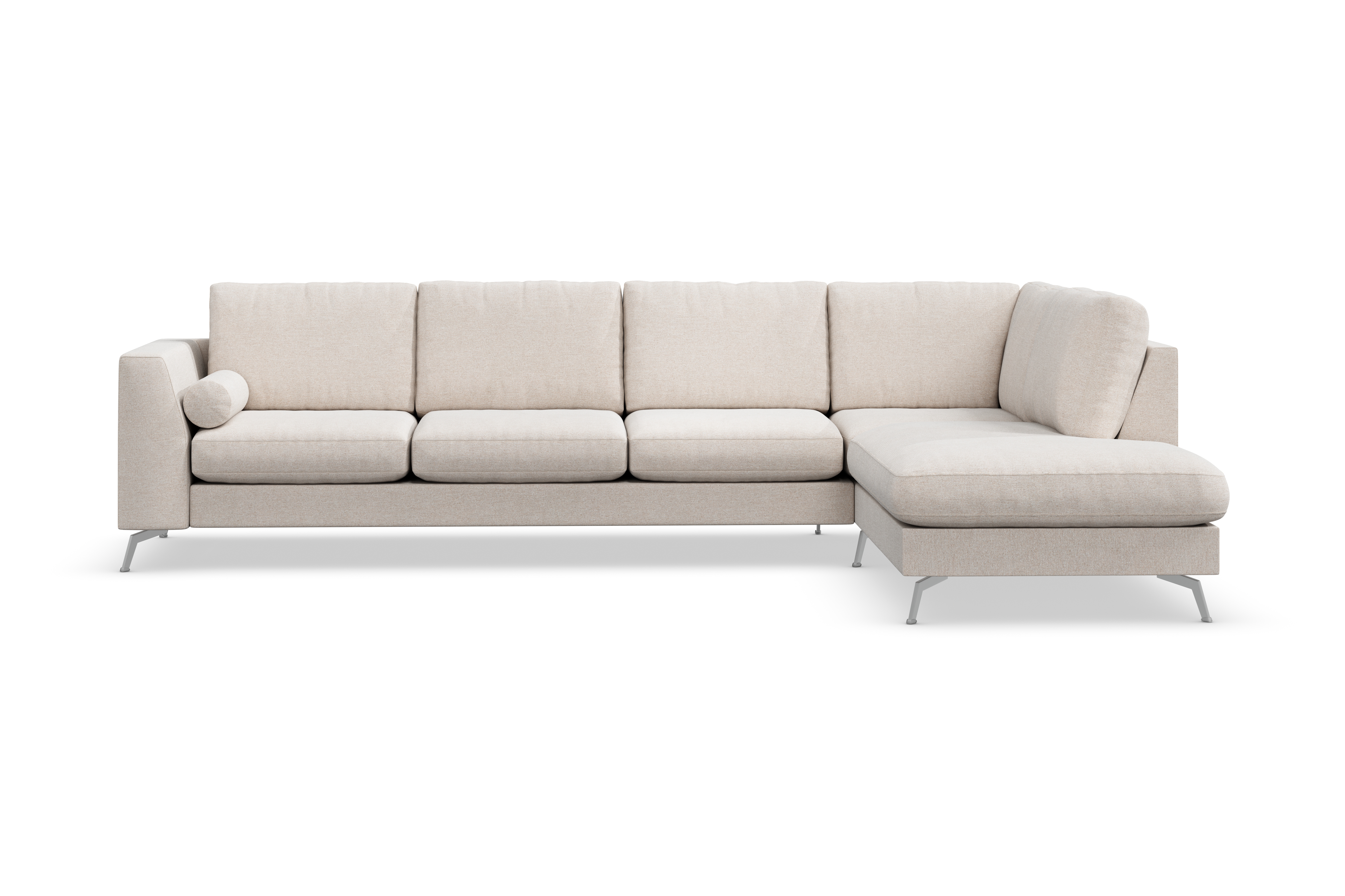 Ocean Lyx 4-sits Högervänd L-formad Schäslongsoffa i Tyg Beige