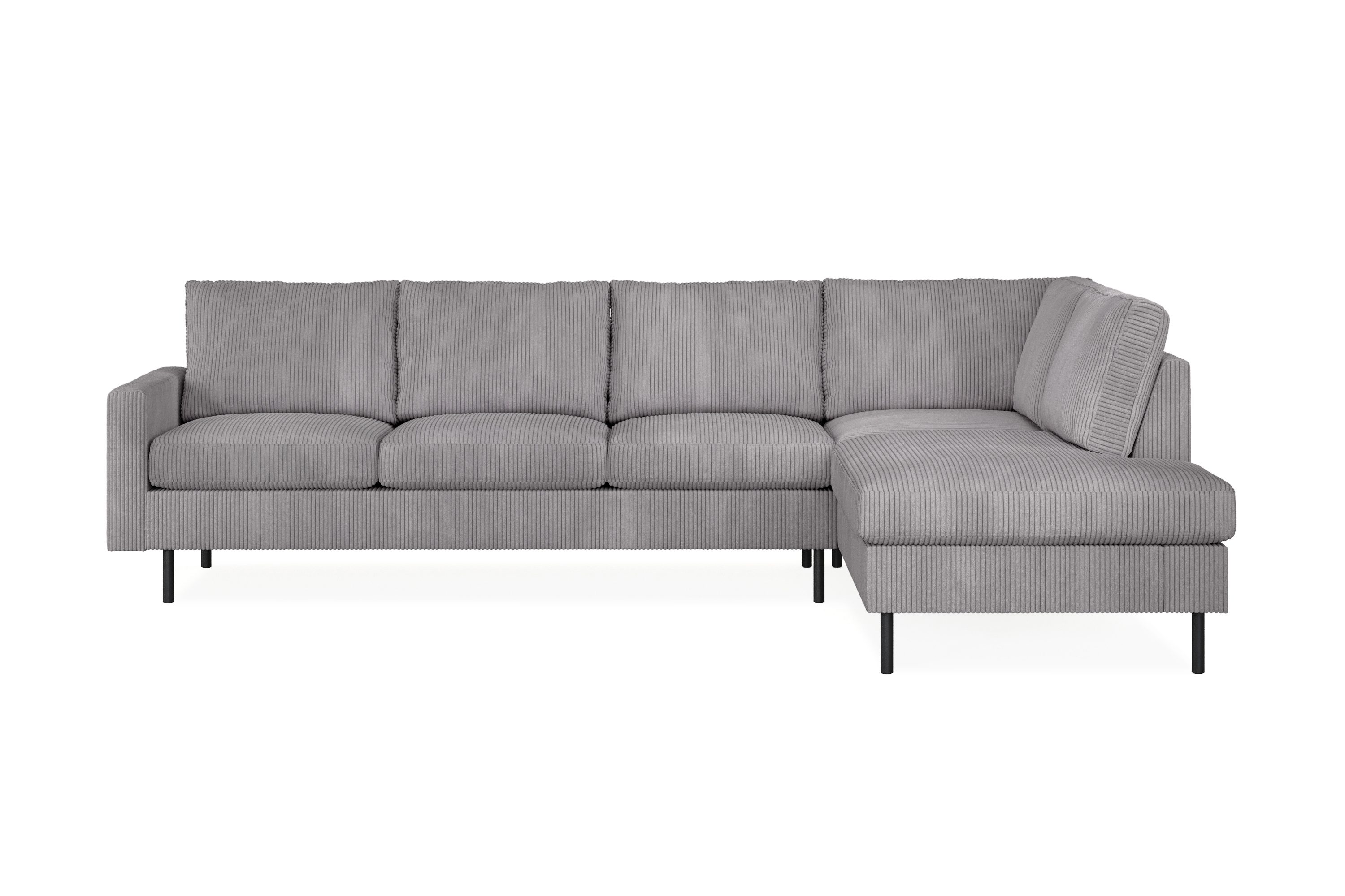 peppe 4-sits högervänd l-formad schäslongsoffa i manchester - mörkgrå