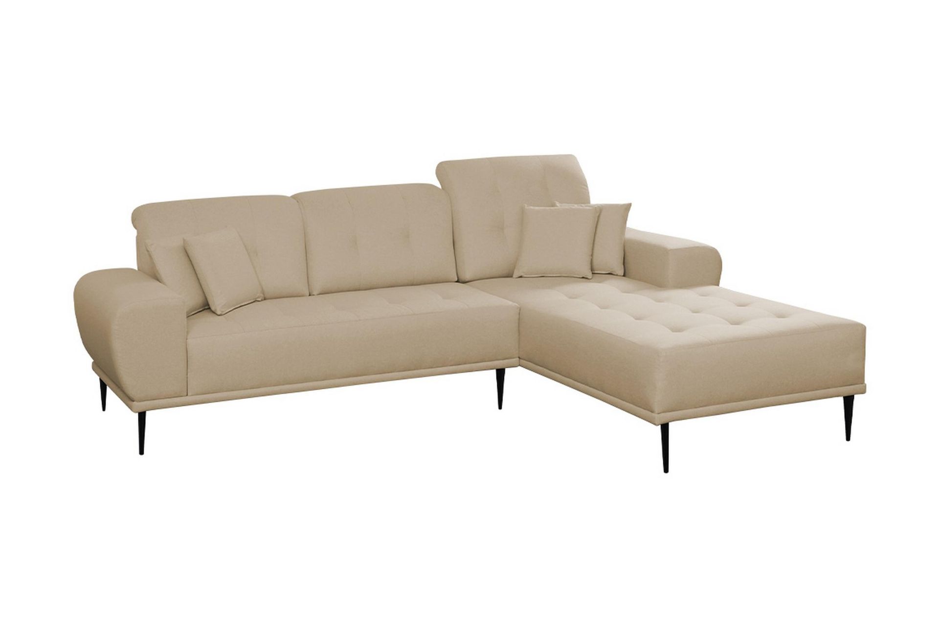 rapale 3-sits soffa med divan höger med kuddar - beige