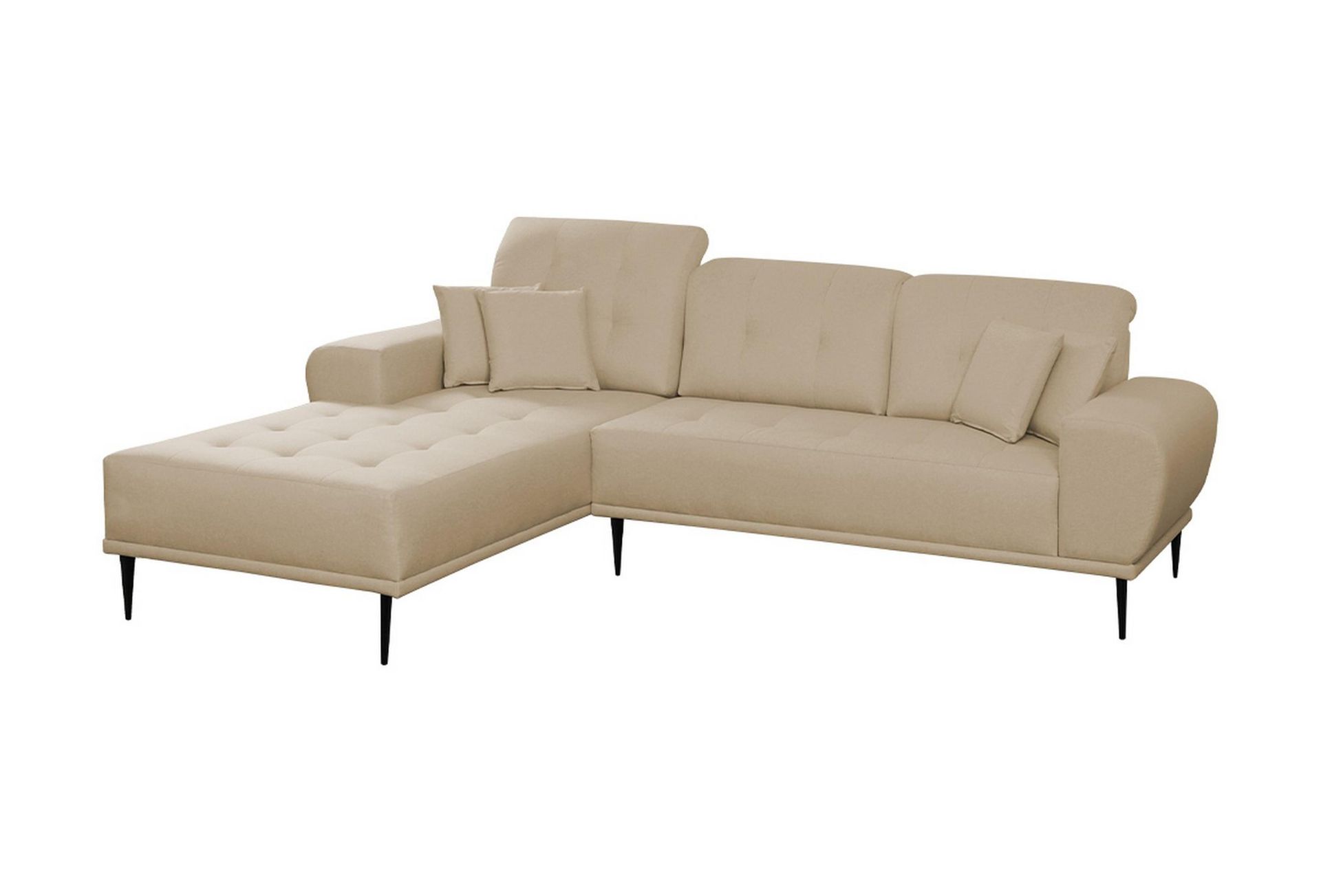 Rapale 3-sits Soffa med Divan V&auml;nster med Kuddar - Beige