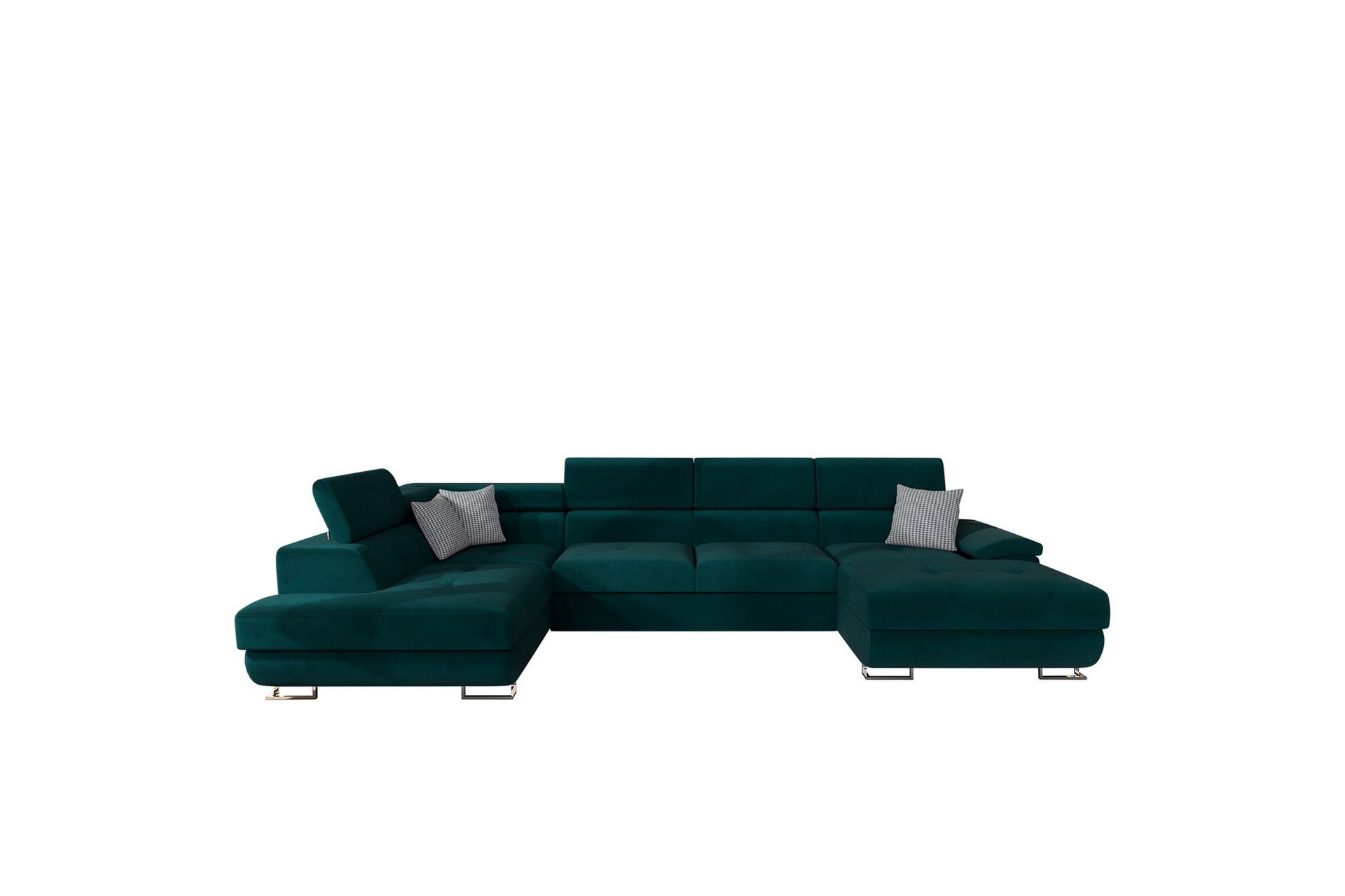Reginia Soffa med Divan och Sch&auml;slong 4-sits - Gr&ouml;n