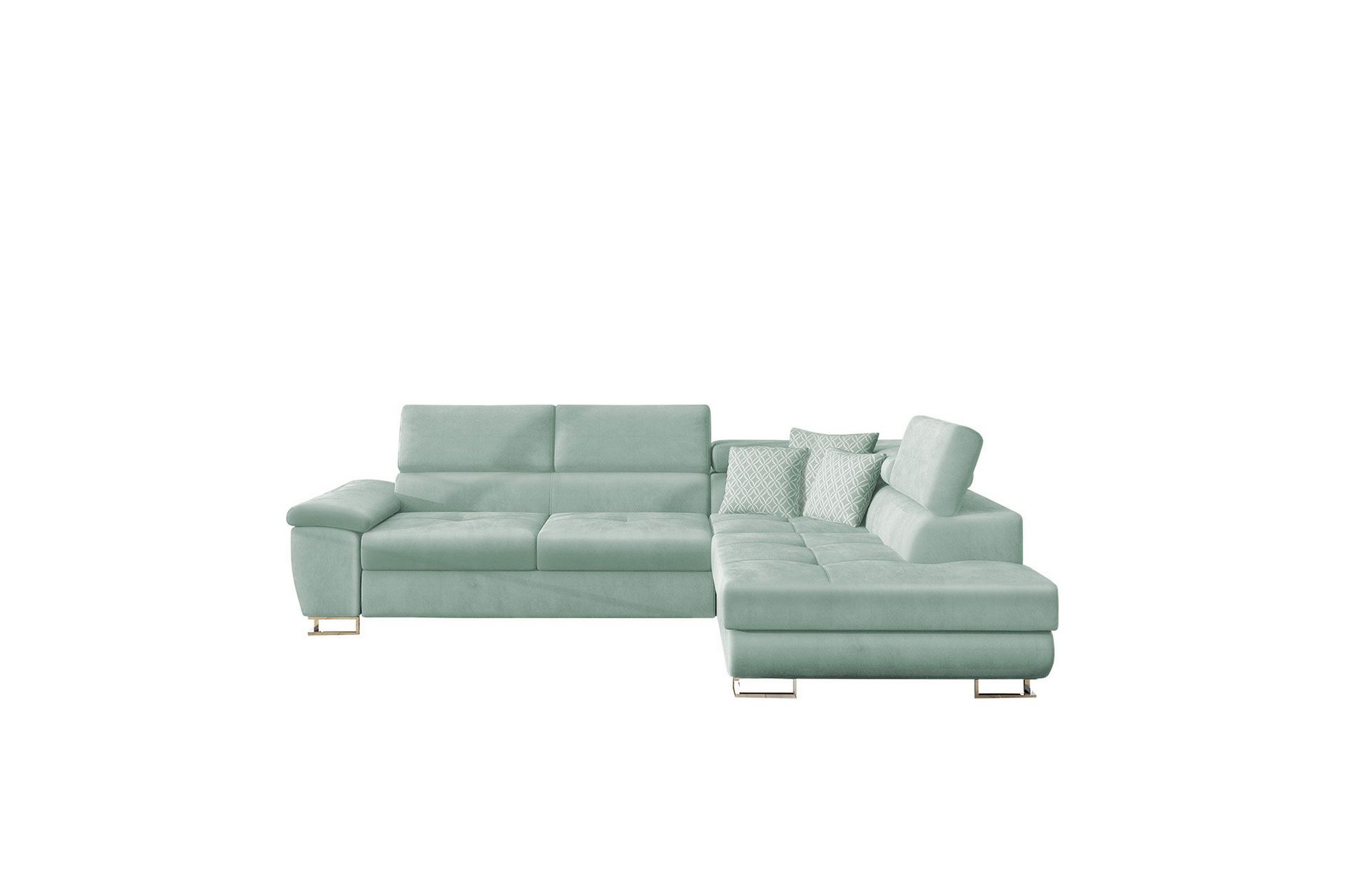 Reginia Soffa med Sch&auml;slong 3-sits - Gr&ouml;n/Vit