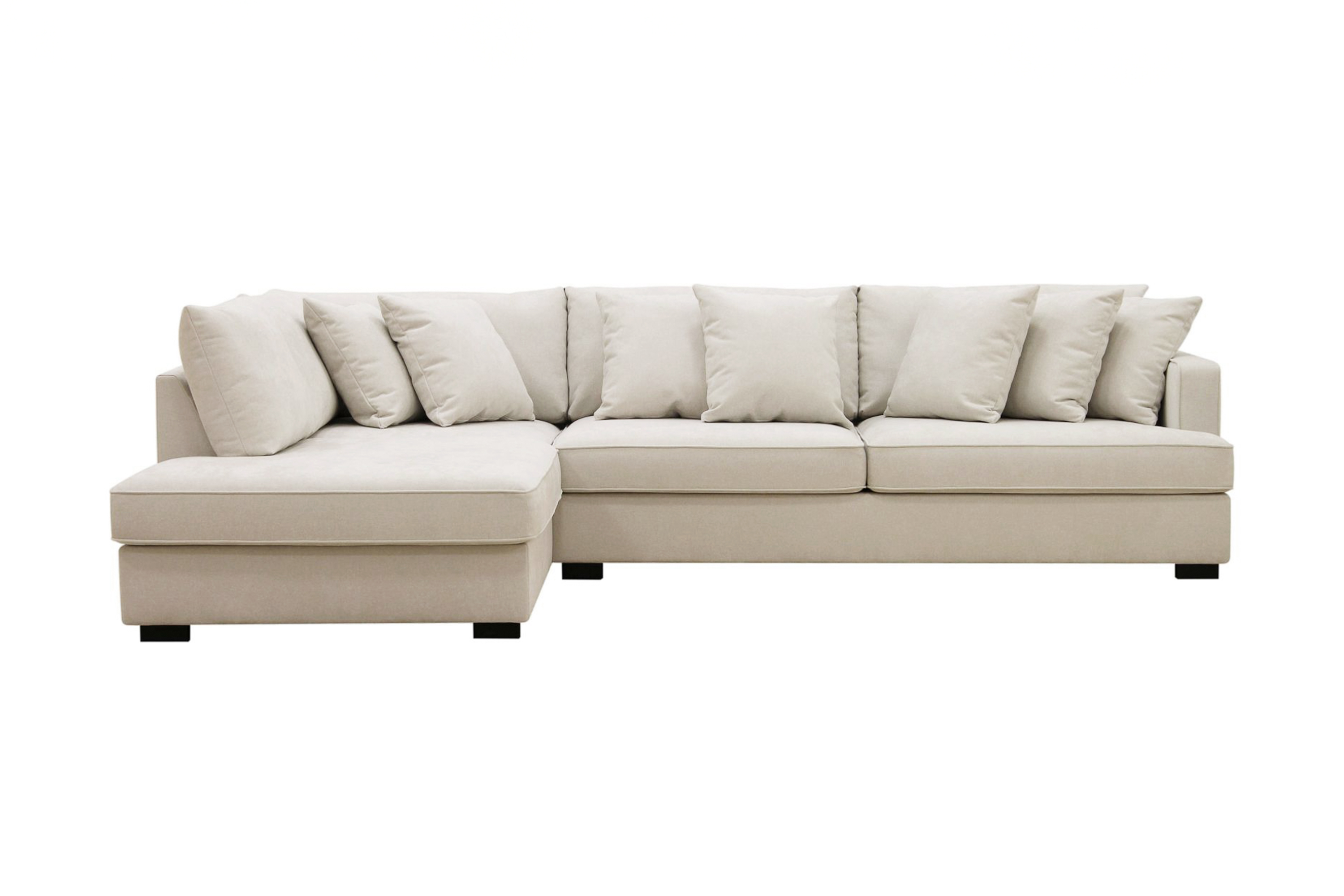 Rossita 4-sits Vänstervänd L-formad Djup Schäslongsoffa i Tyg Beige