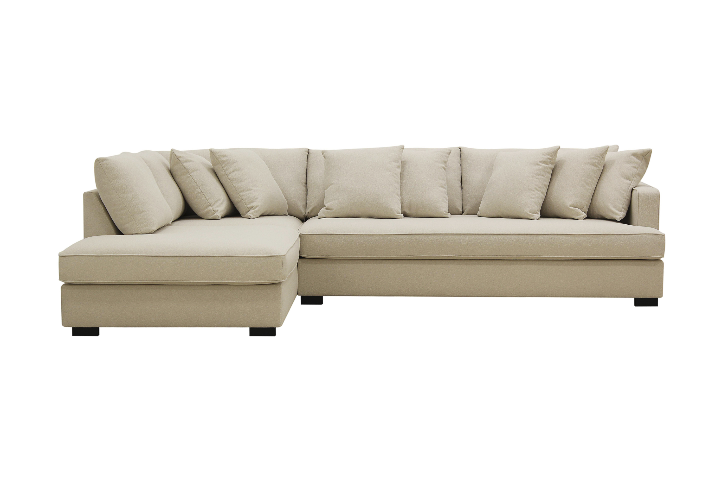 Rossita 4-sits Vänstervänd L-formad Djup Schäslongsoffa med Hel dyna i BoucléBeige
